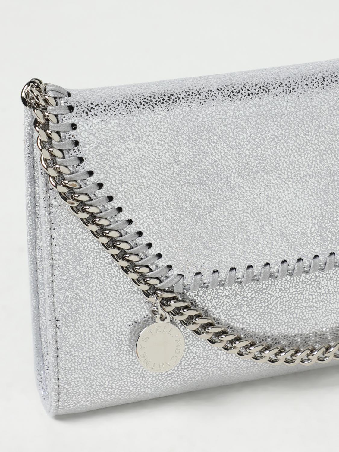 STELLA MCCARTNEY BORSA A TRACOLLA: Borsa Falabella Stella McCartney in pelle sitnetica cracklé, Grigio - Img 3