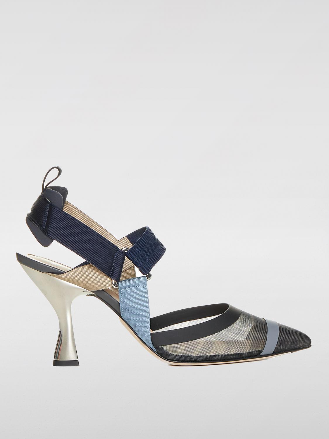 FENDI: High heel shoes woman - Grey | Fendi high heel shoes