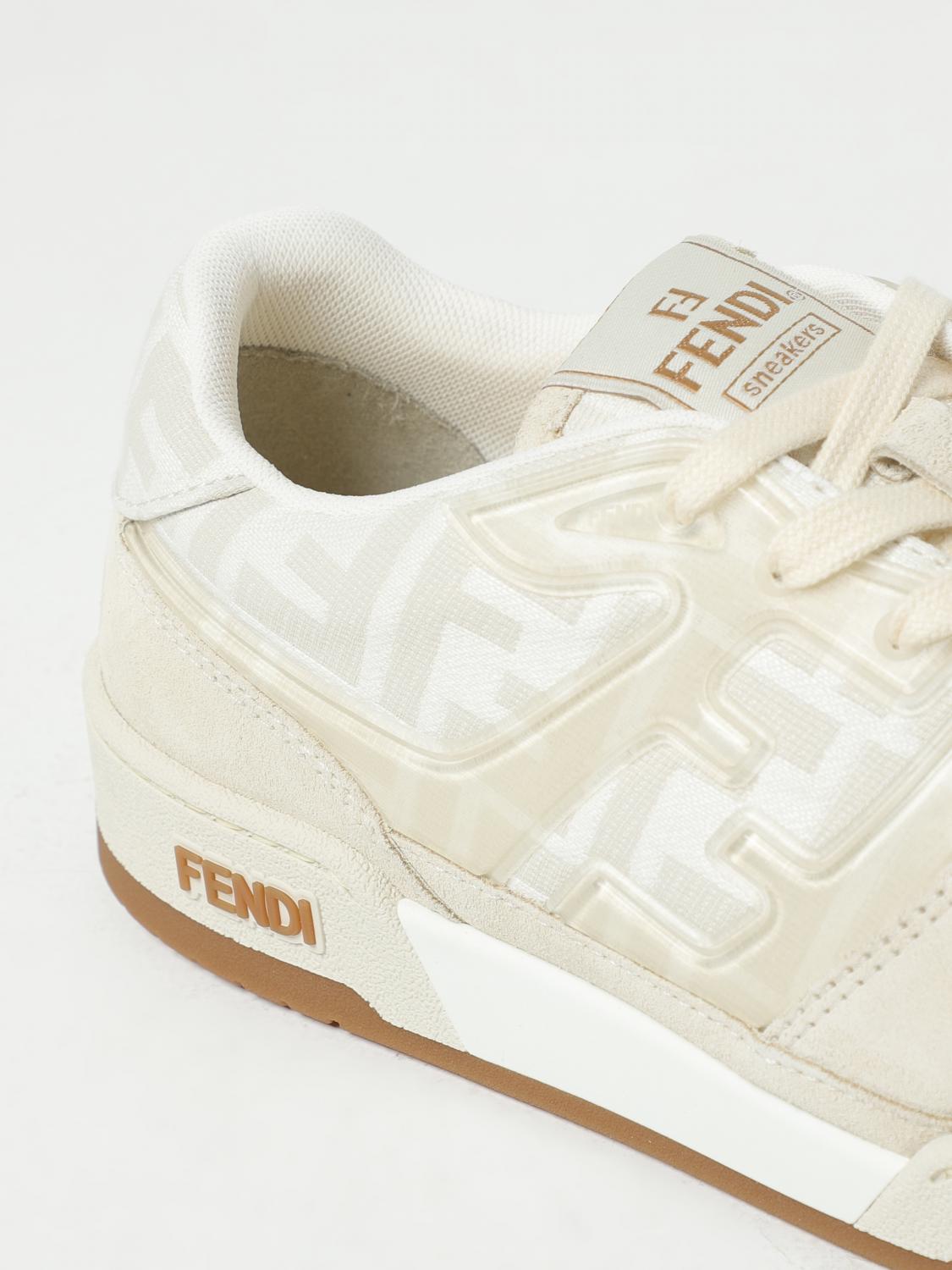 Fendi マッチ ジャカード生地 スエード スニーカー - ホワイト