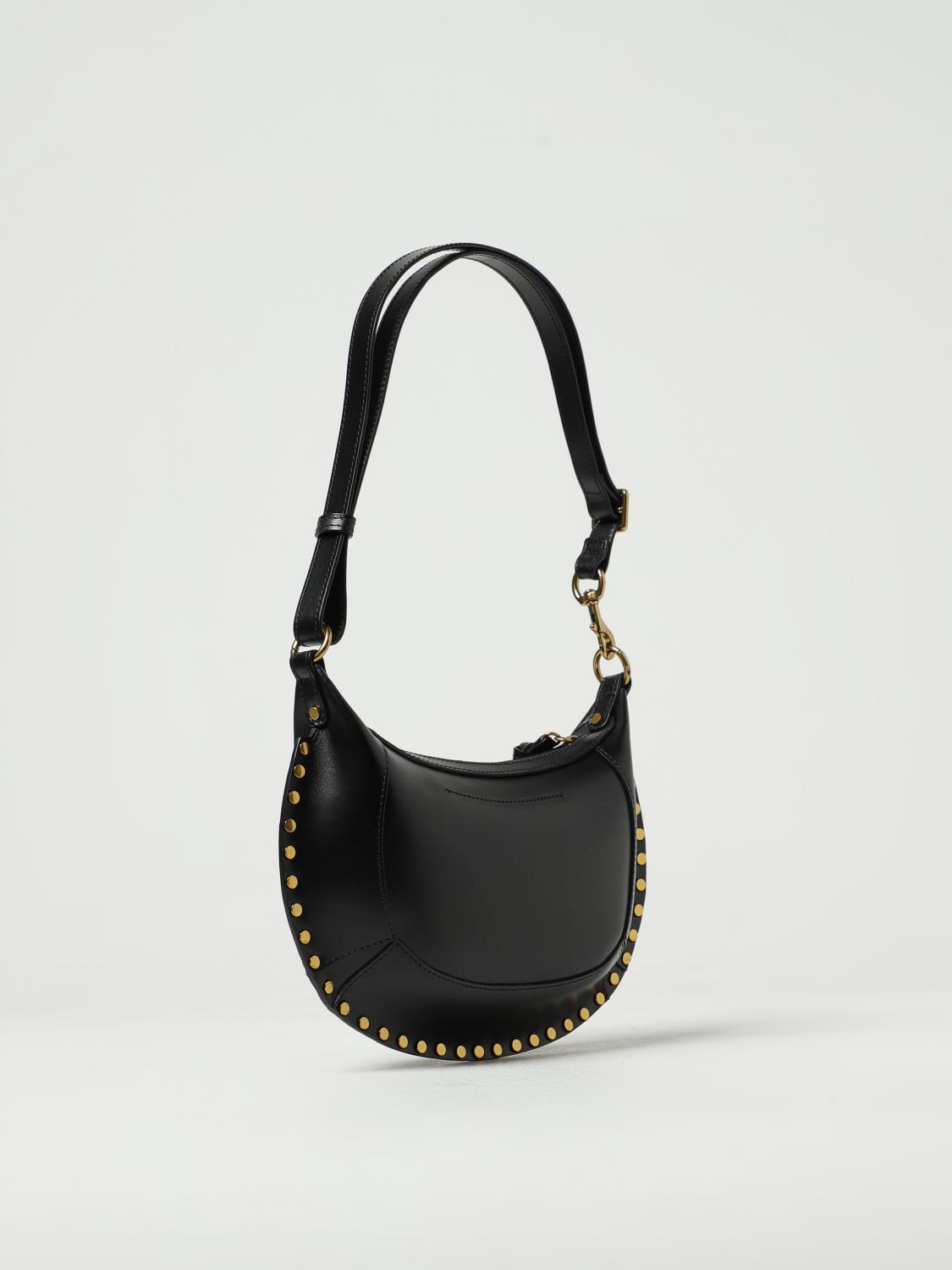 ISABEL MARANT BORSA A SPALLA: Borsa Oskan Moon Isabel Marant in pelle con tracolla, Nero - Img 2