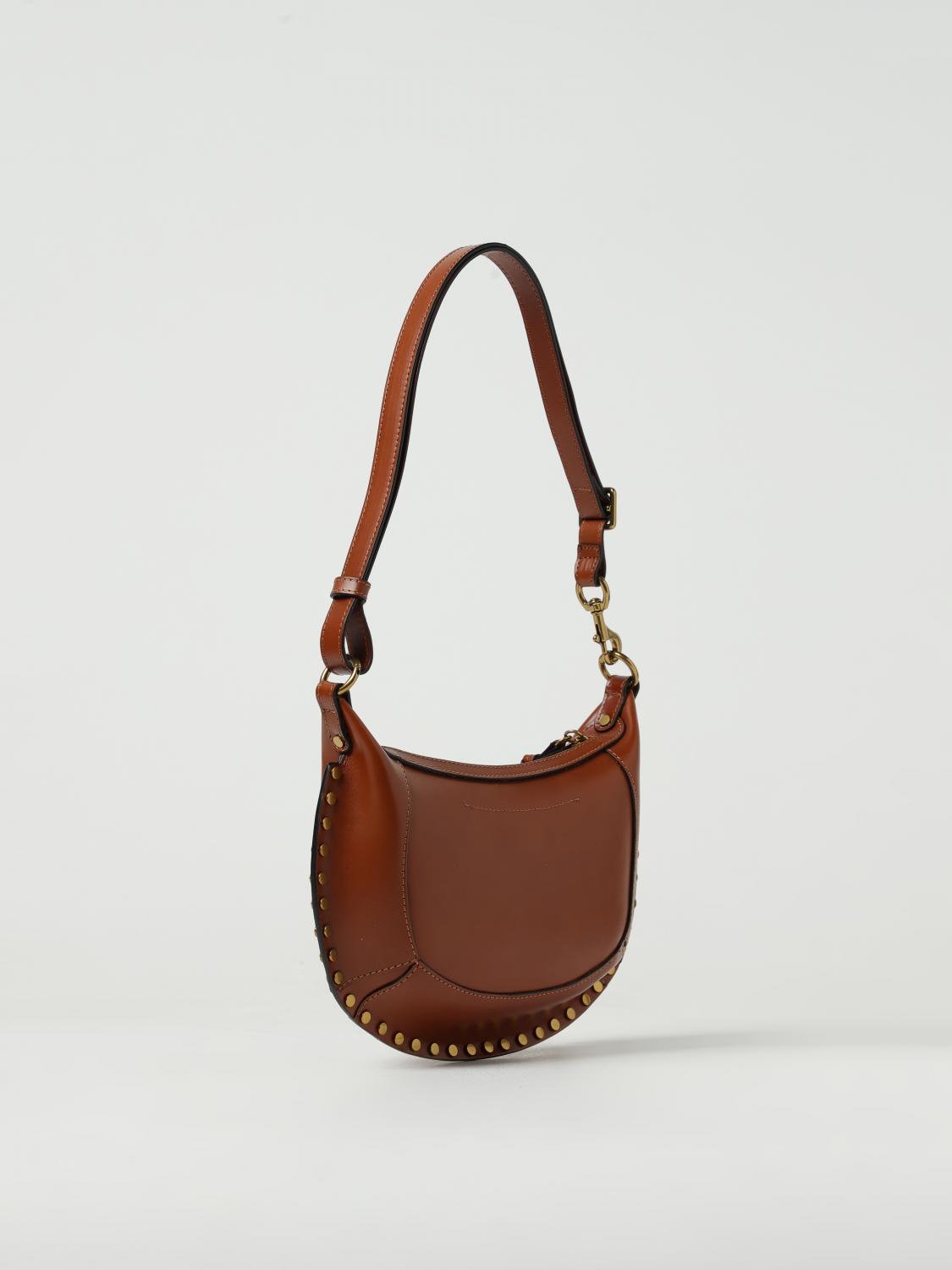 ISABEL MARANT BORSA A SPALLA: Borsa Oskan Moon Isabel Marant in pelle con tracolla, Marrone - Img 3