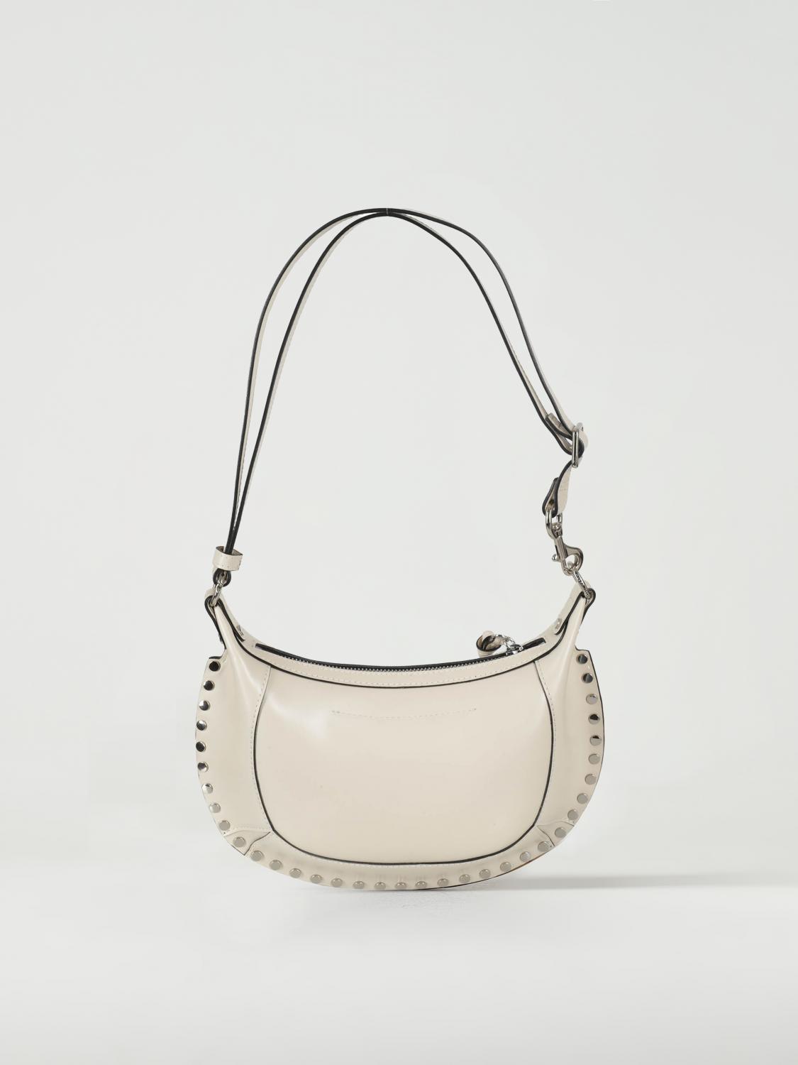 ISABEL MARANT BORSA A SPALLA: Borsa Oskan Moon Isabel Marant in pelle con tracolla, Panna - Img 2