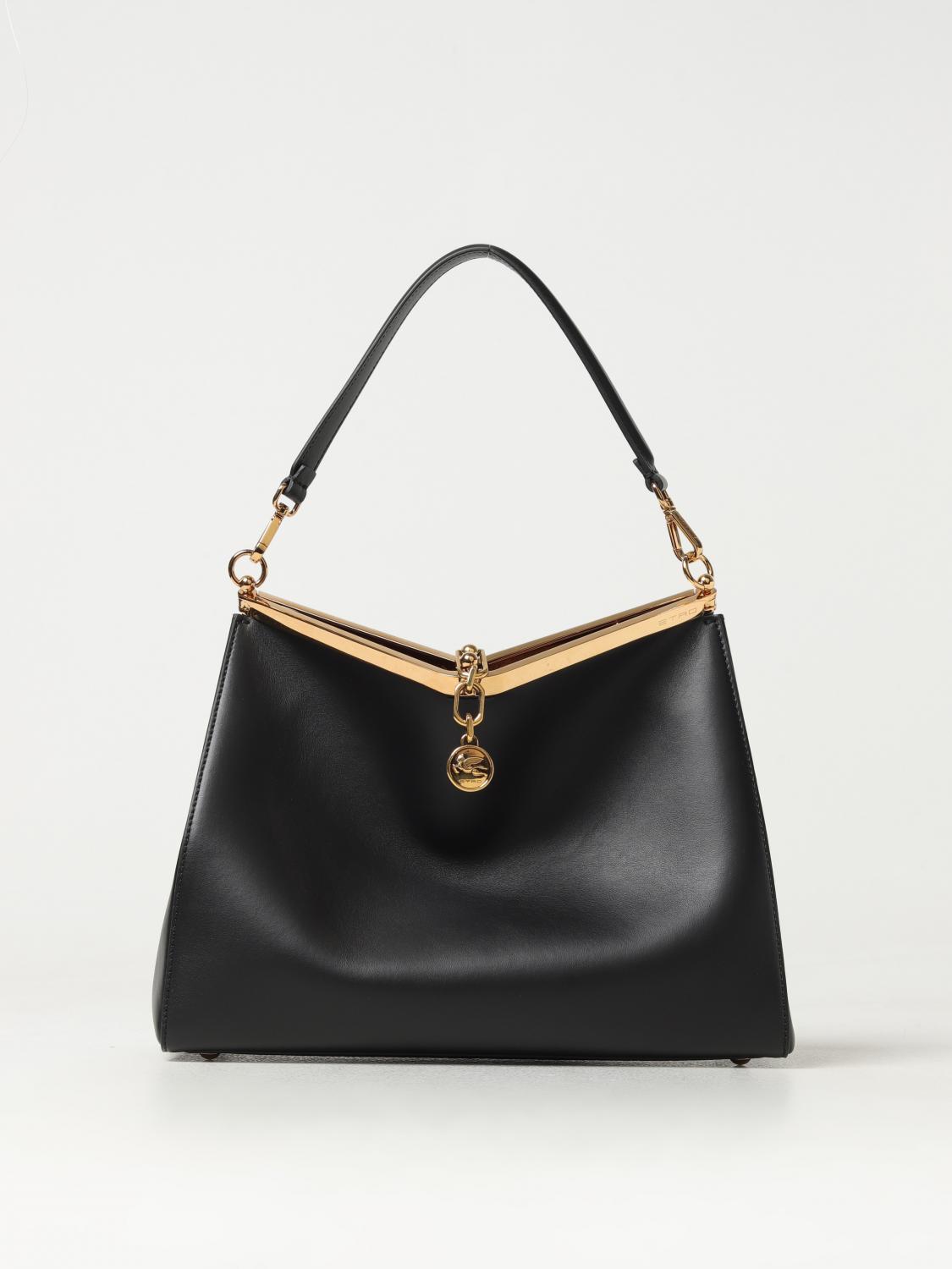 ETRO BORSA A SPALLA: Borsa Vela Etro in pelle, Nero - Img 1