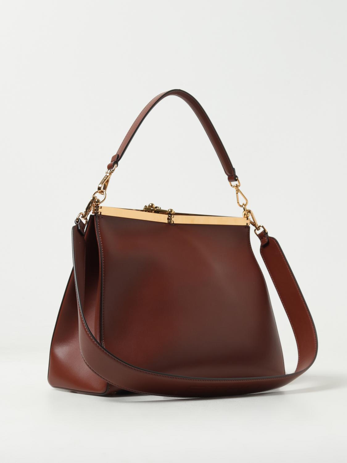 ETRO BORSA A SPALLA: Borsa Vela Etro in pelle, Marrone - Img 2