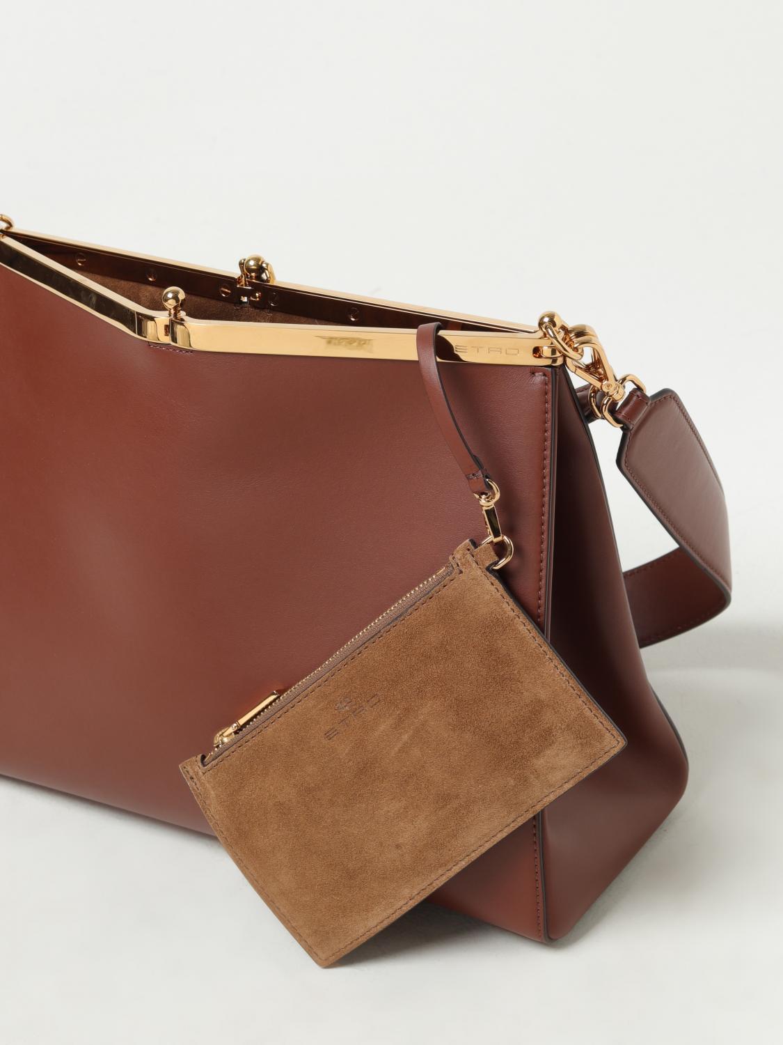 ETRO BORSA A SPALLA: Borsa Vela Etro in pelle, Marrone - Img 3