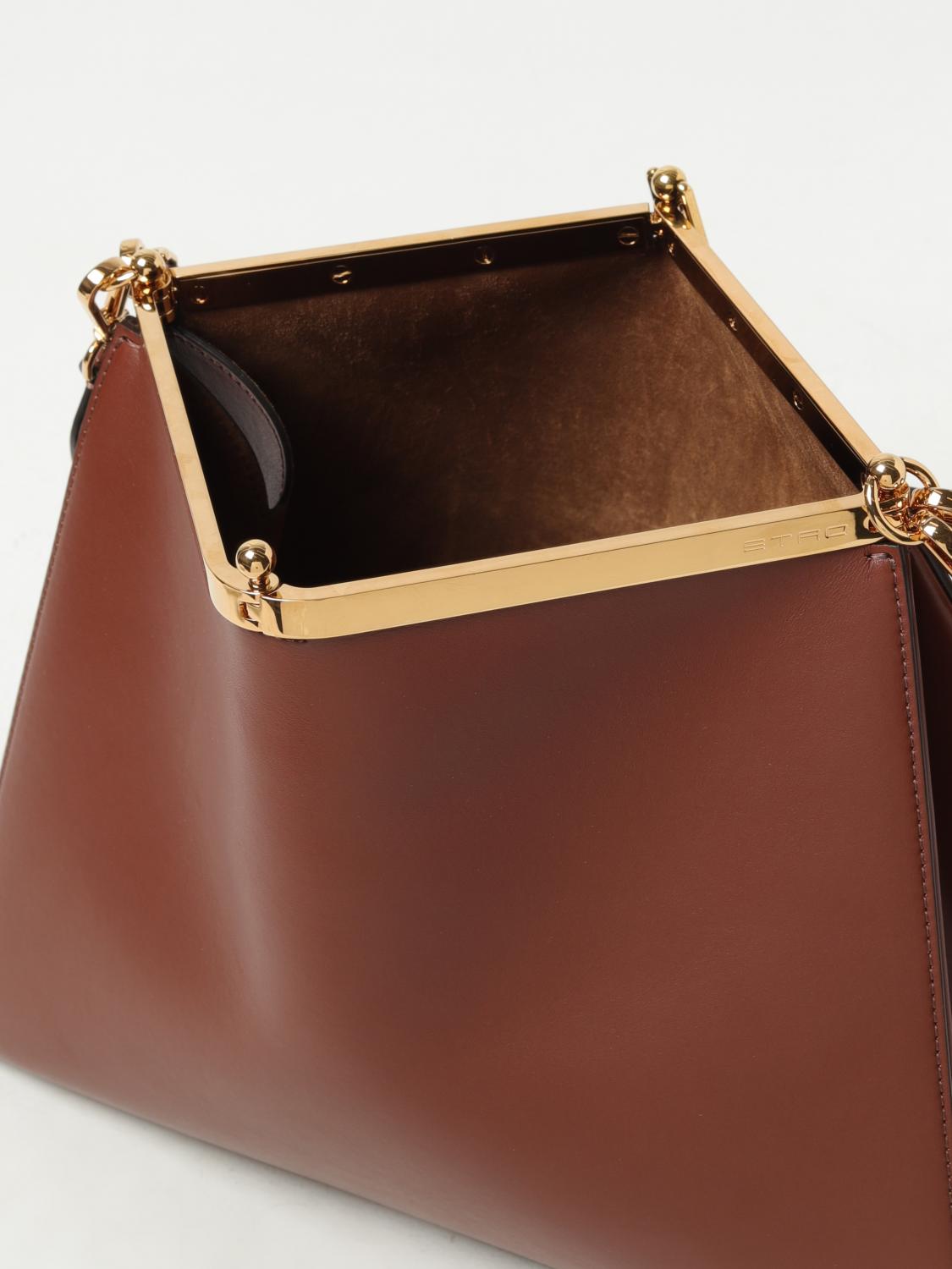 ETRO BORSA A SPALLA: Borsa Vela Etro in pelle, Marrone - Img 4