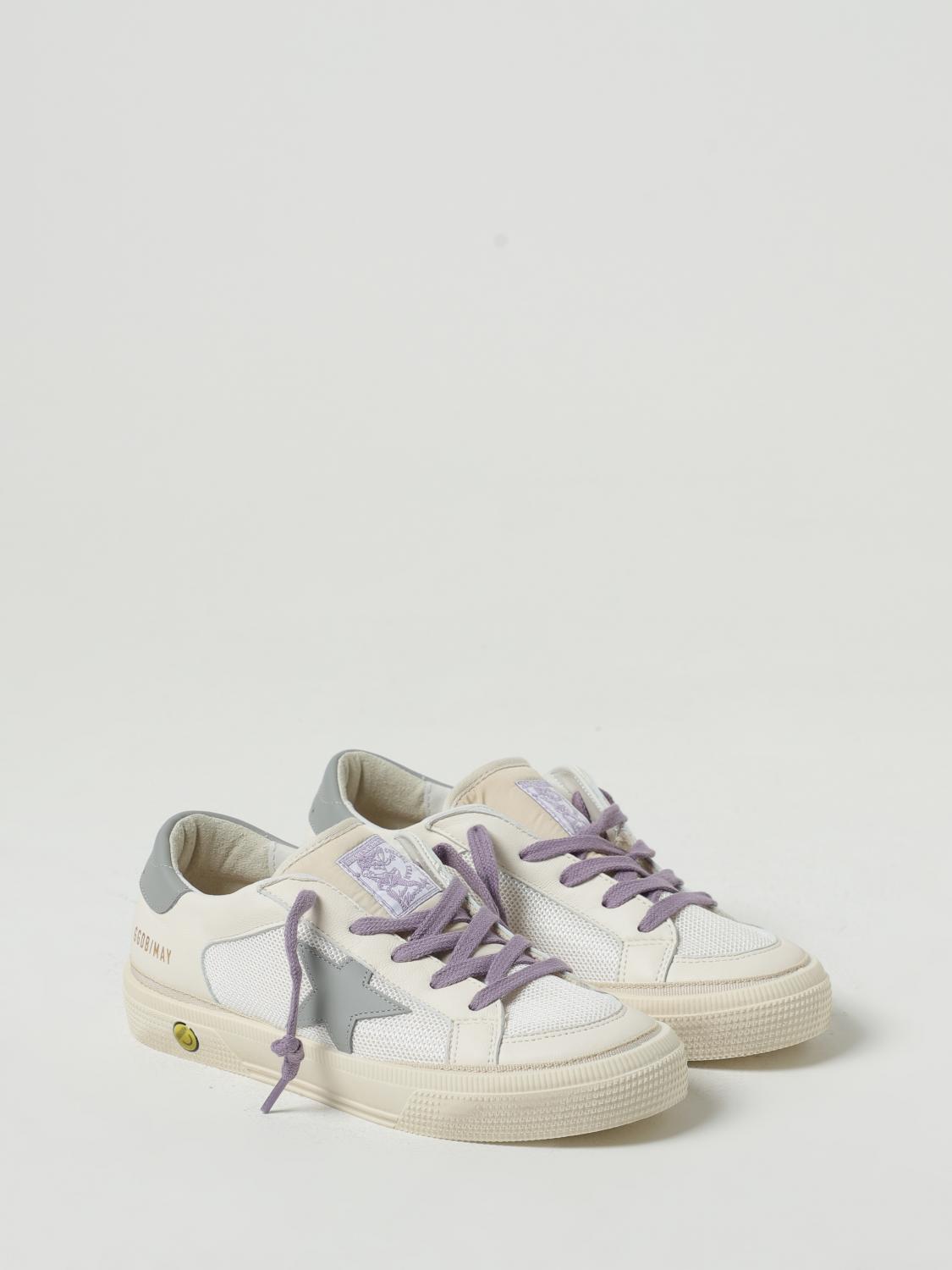 GOLDEN GOOSE SNEAKERS: Sneakers May Golden Goose in mesh e pelle, Bianco - Img 2