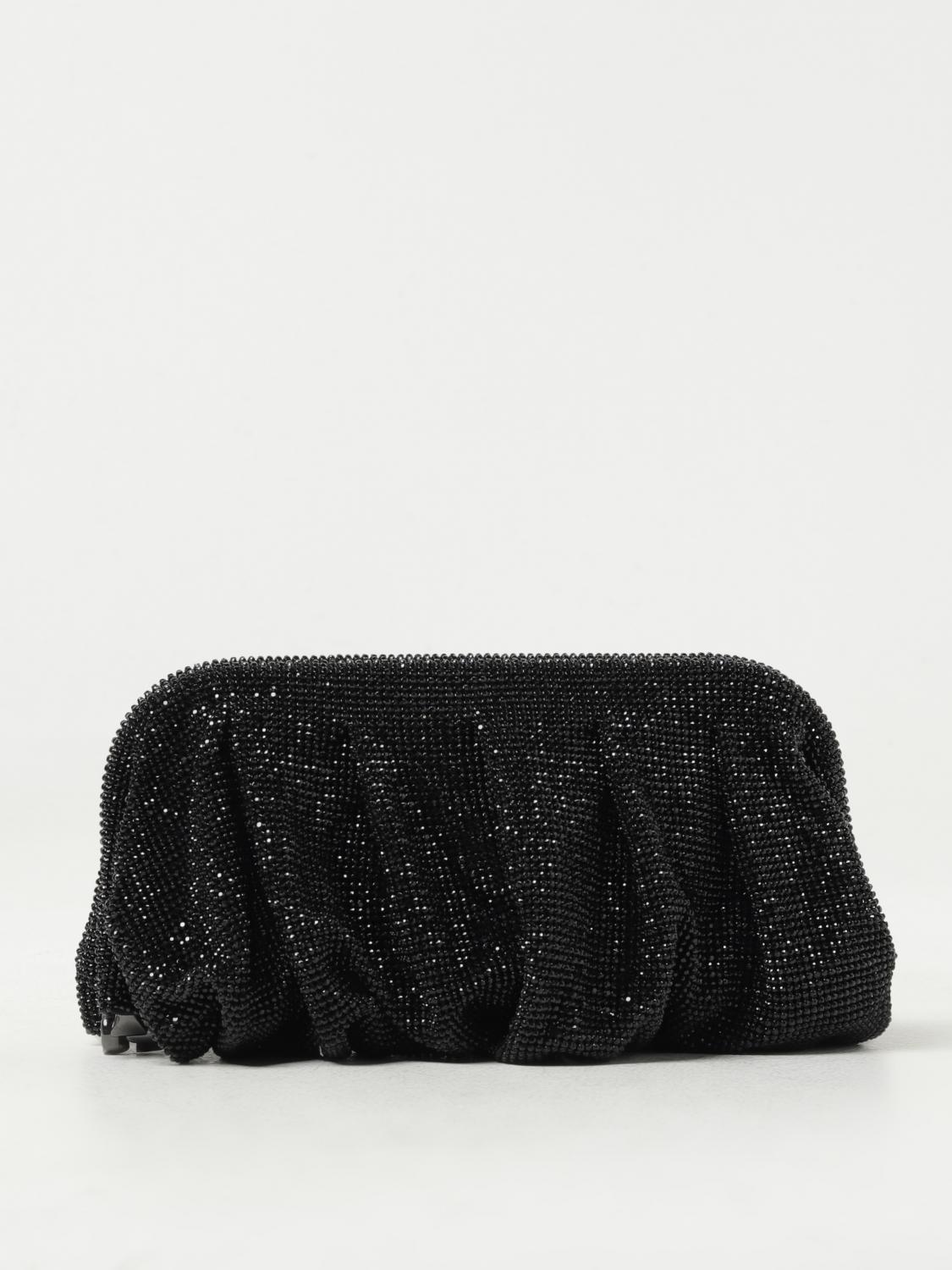 BENEDETTA BRUZZICHES BORSA MINI: Clutch Venus Benedetta Bruzziches in maglia metallica con strass, Nero - Img 1