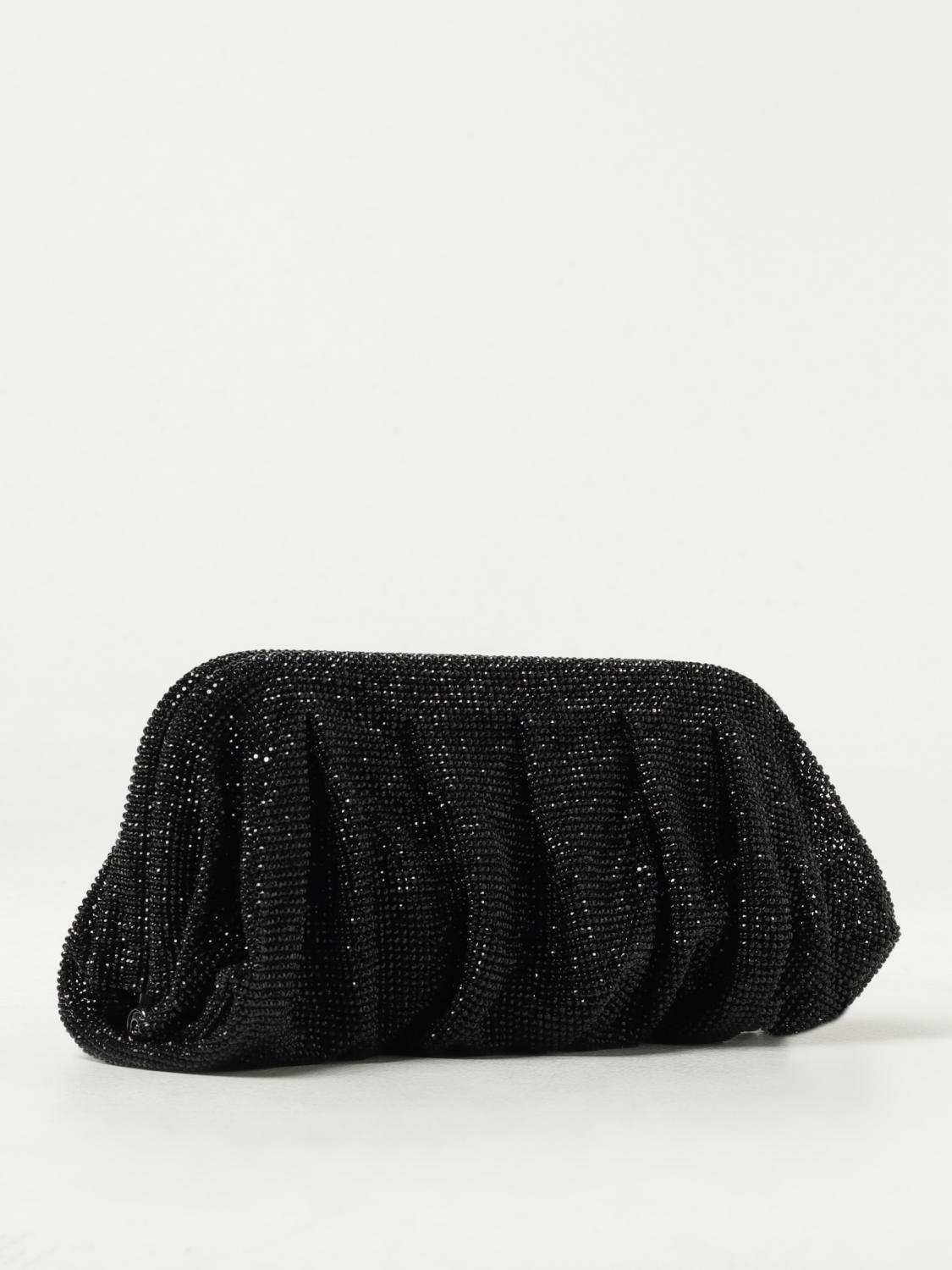 BENEDETTA BRUZZICHES BORSA MINI: Clutch Venus Benedetta Bruzziches in maglia metallica con strass, Nero - Img 2