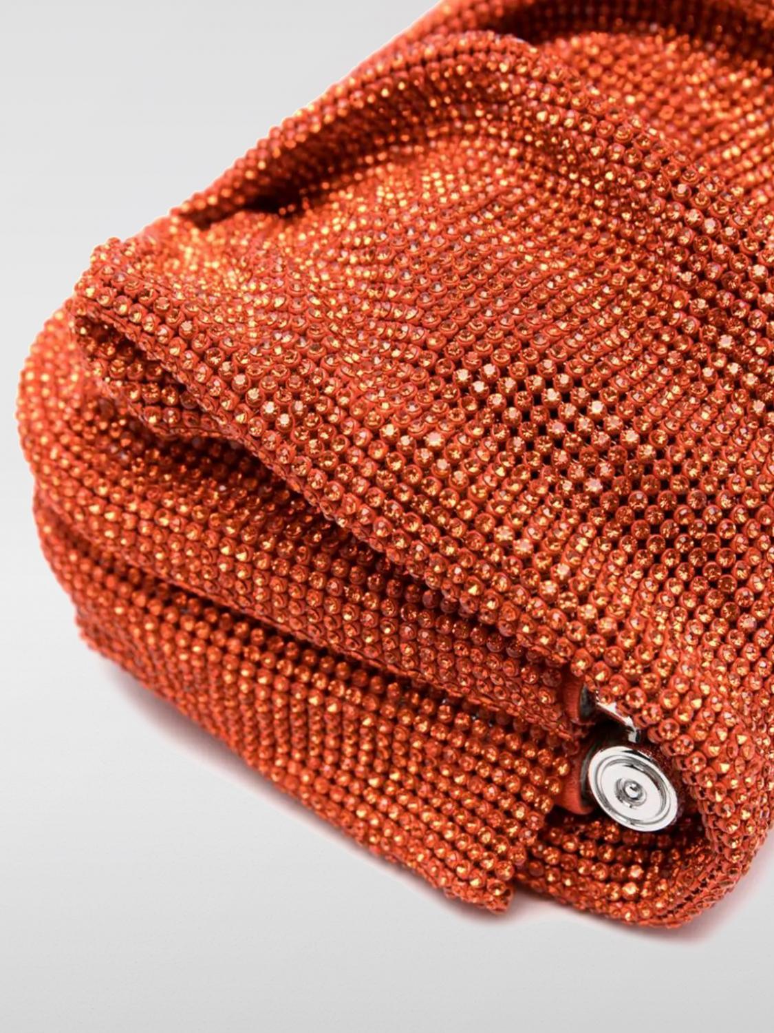 BENEDETTA BRUZZICHES BORSA MINI: Clutch Venus Benedetta Bruzziches in maglia metallica con strass, Arancione - Img 3