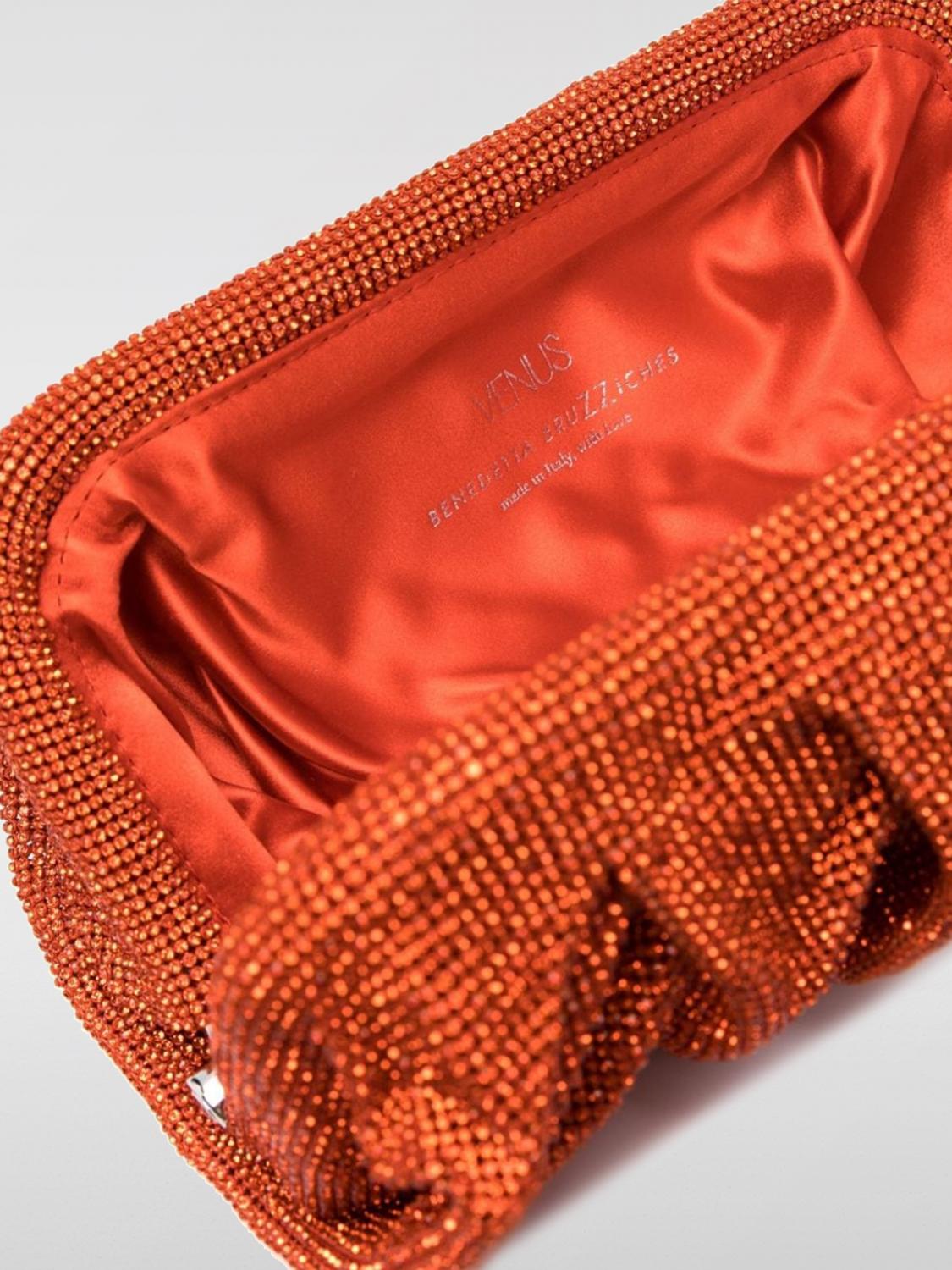 BENEDETTA BRUZZICHES BORSA MINI: Clutch Venus Benedetta Bruzziches in maglia metallica con strass, Arancione - Img 4