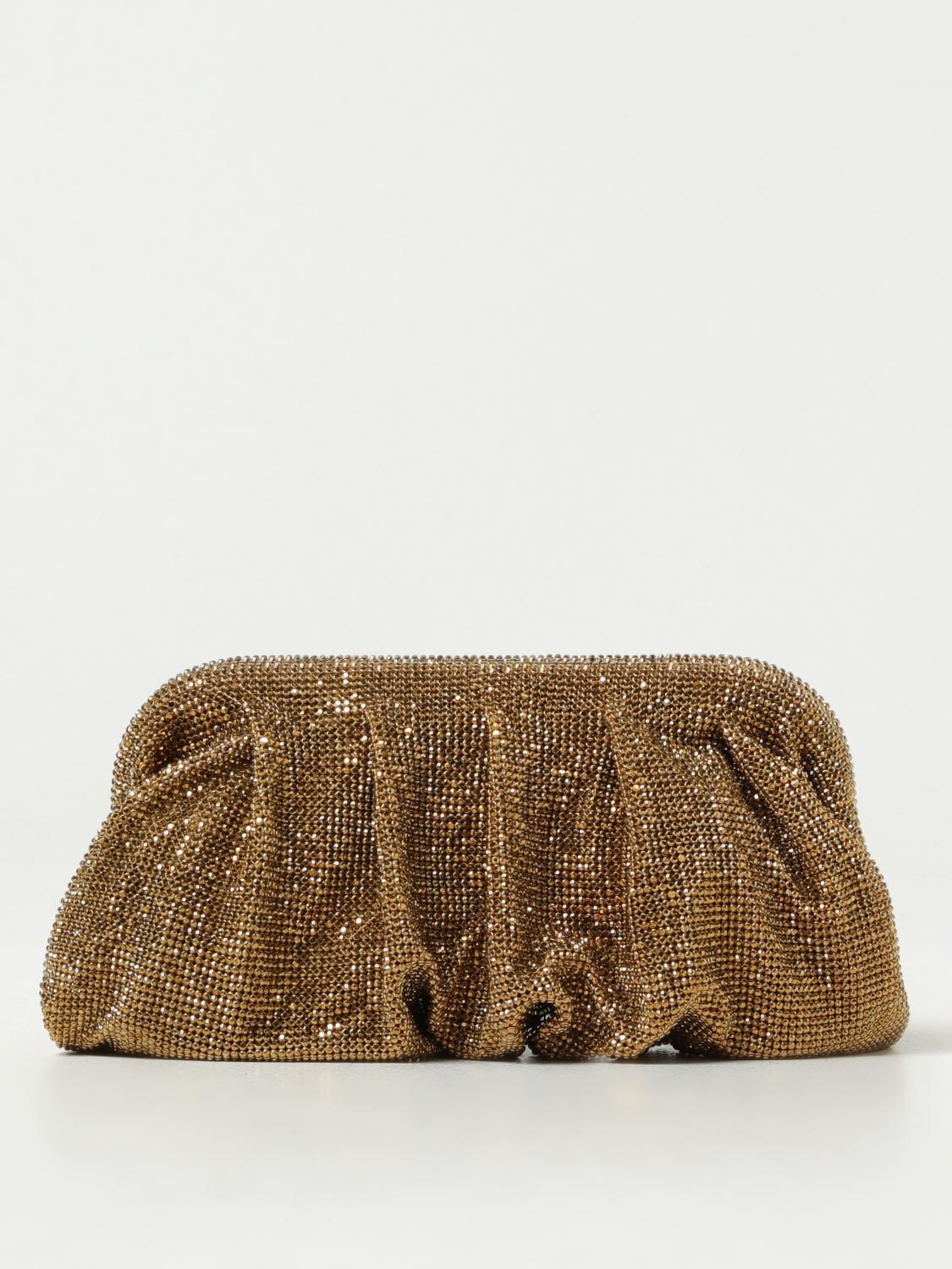 BENEDETTA BRUZZICHES BORSA MINI: Clutch Venus Benedetta Bruzziches in maglia metallica con strass, Oro - Img 1