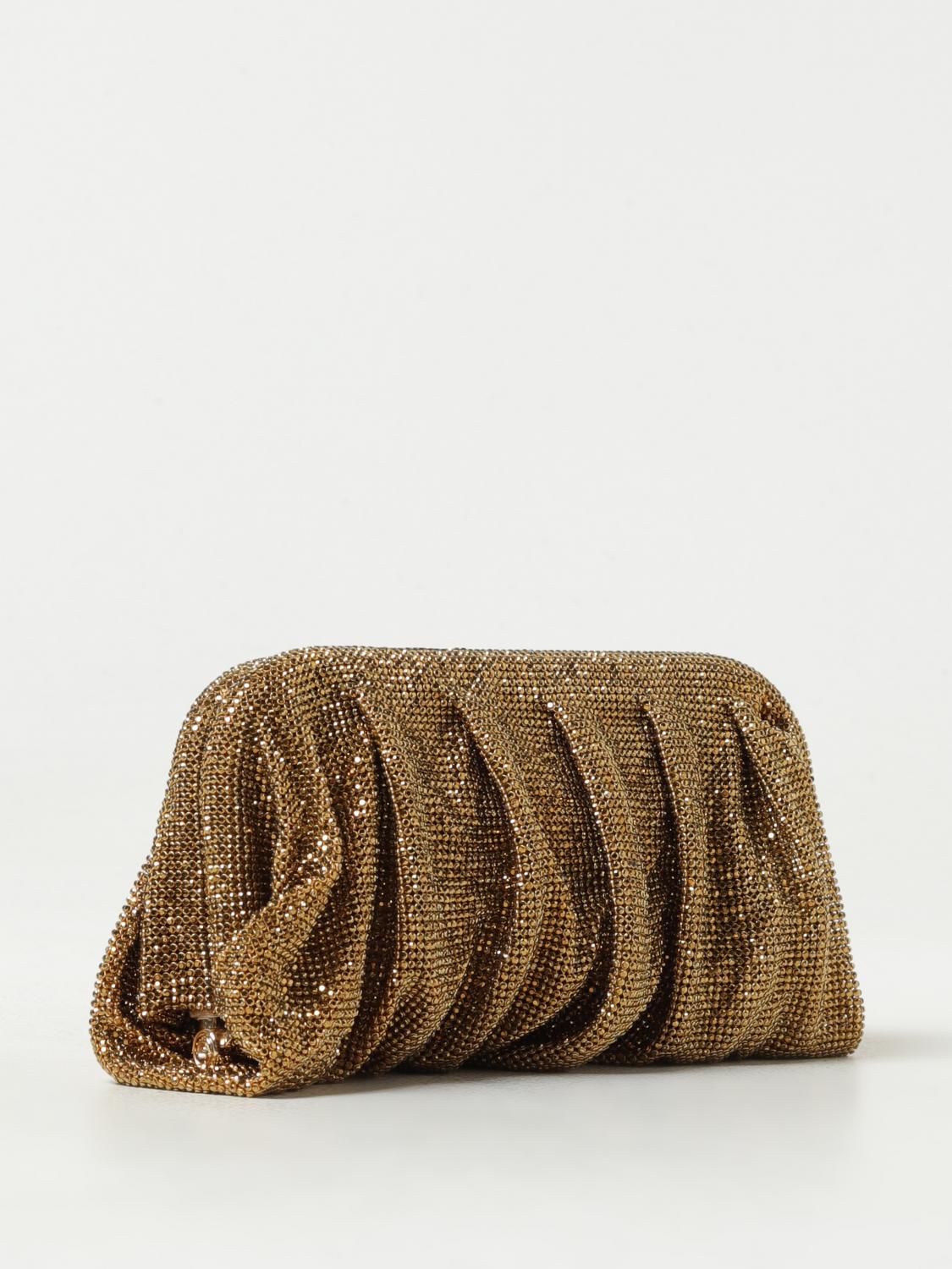 BENEDETTA BRUZZICHES BORSA MINI: Clutch Venus Benedetta Bruzziches in maglia metallica con strass, Oro - Img 2