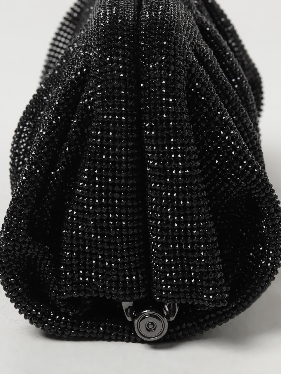 BENEDETTA BRUZZICHES BORSA MINI: Clutch Venus Benedetta Bruzziches in maglia metallica con strass, Nero 1 - Img 3
