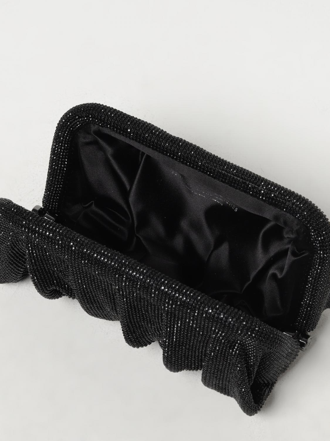 BENEDETTA BRUZZICHES BORSA MINI: Clutch Venus Benedetta Bruzziches in maglia metallica con strass, Nero 1 - Img 4