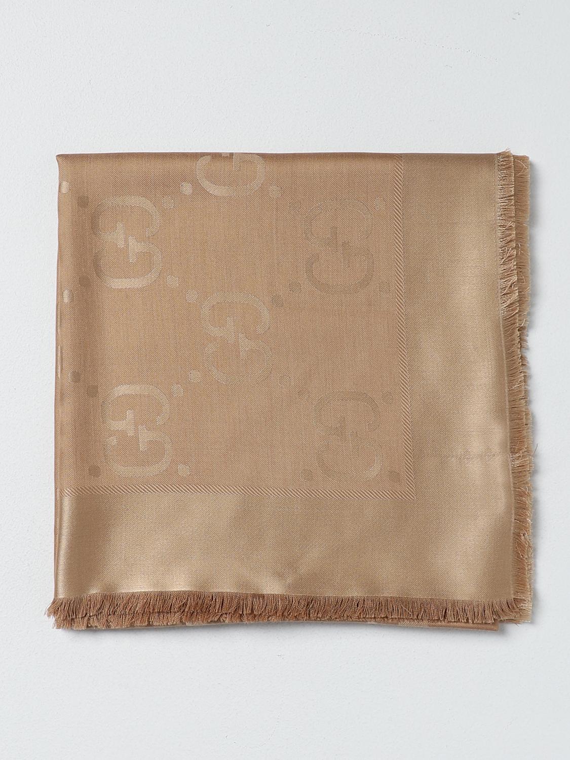 Scarf Ã©charpe Gucci Beige Gg Jacquard Echarpe Gucci Femme Beige