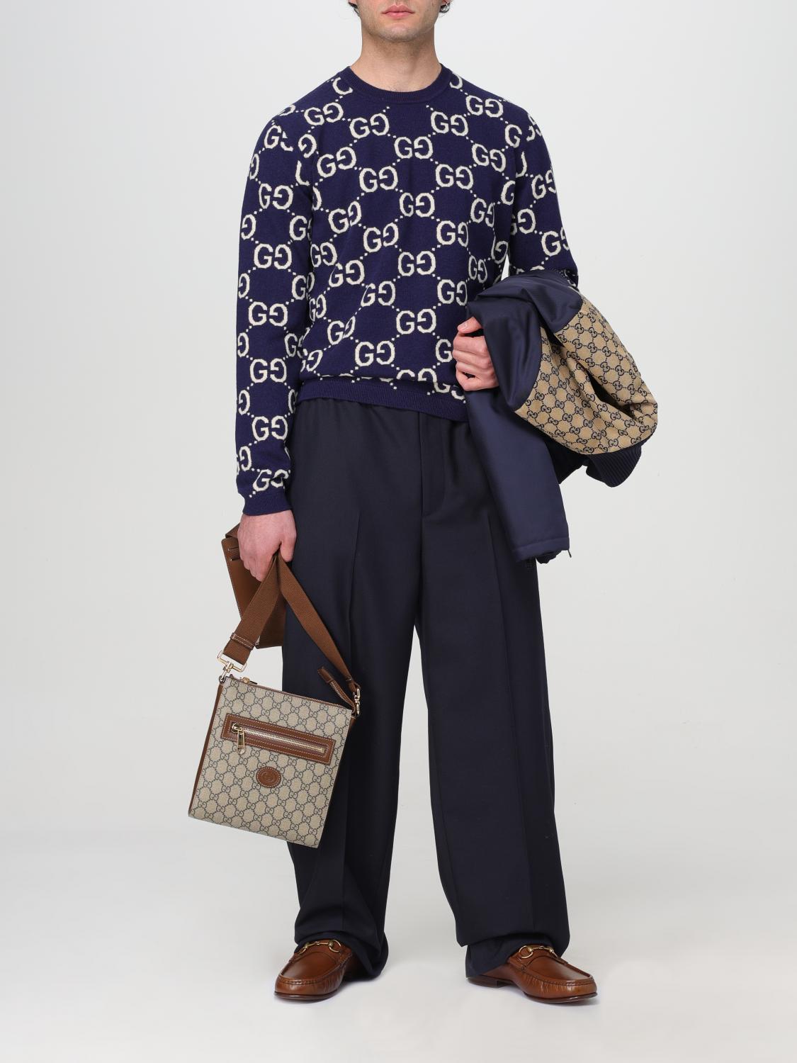美品▼GUCCI グッチ 24SS 770762 GGキャンバス ロゴワッペン 中綿入り ジップアップ ブルゾン ジャケット ネイビー ベージュ 50 イタリア製 正規品 メンズ Gucci Jacket men - Blue | 770762ZAPDX | GIGLIO.COM