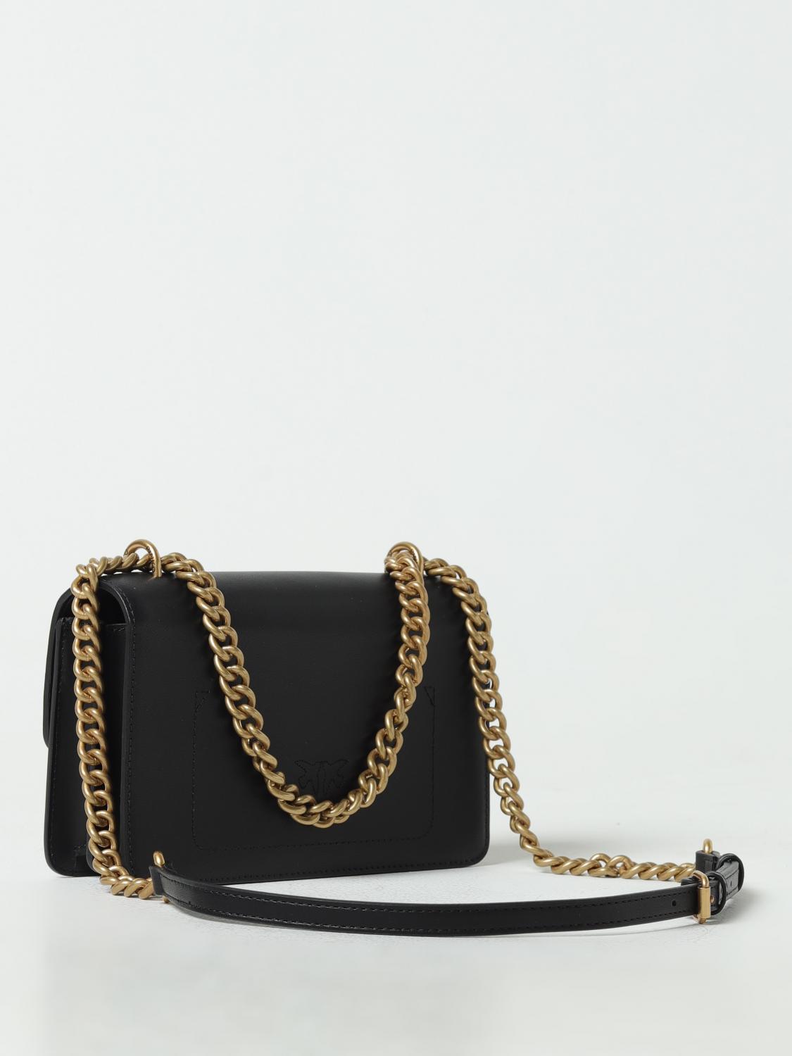PINKO BORSA MINI: Borsa Love One Mini Pinko in pelle, Nero - Img 2