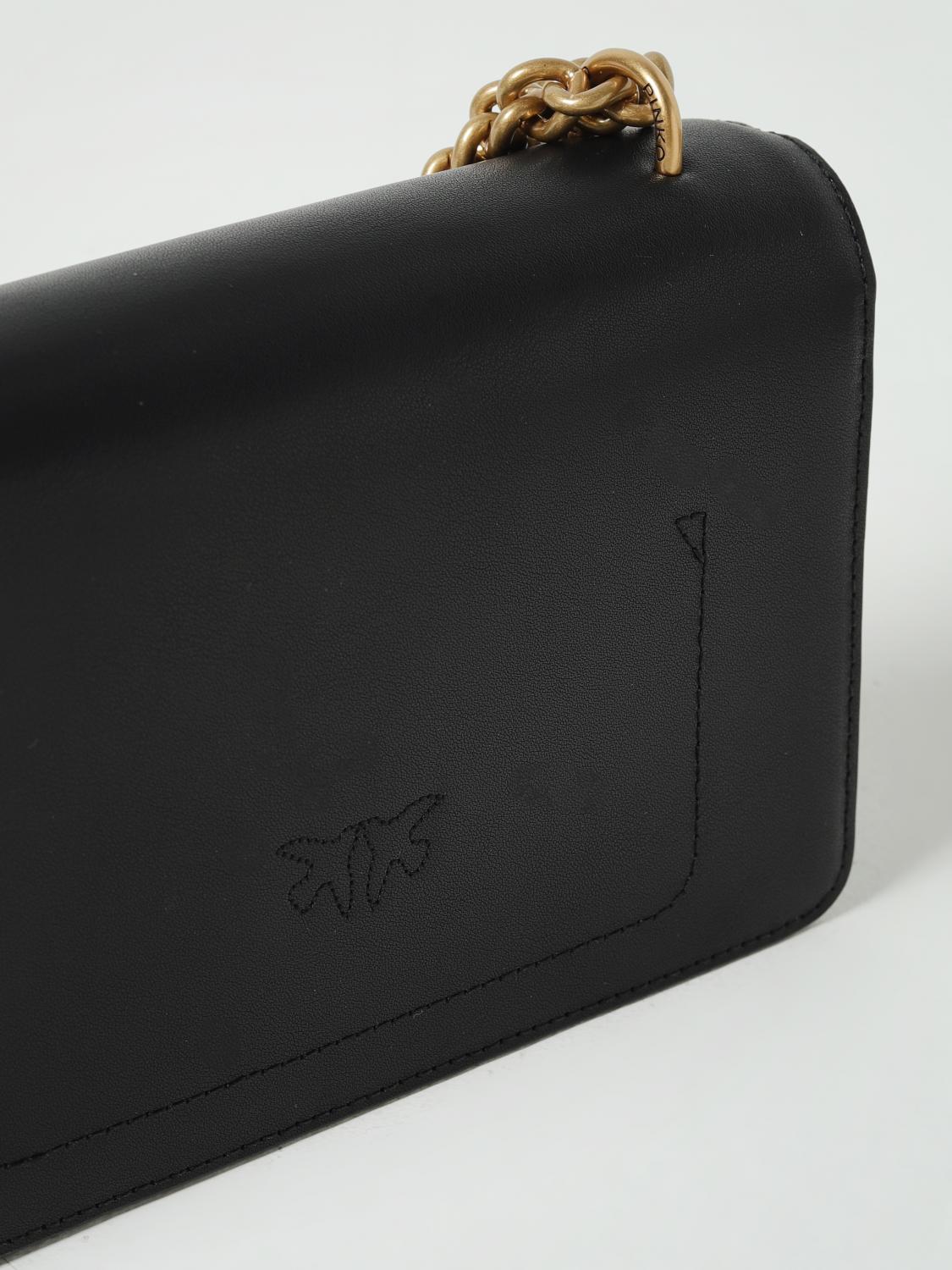 PINKO BORSA MINI: Borsa Love One Mini Pinko in pelle, Nero - Img 3