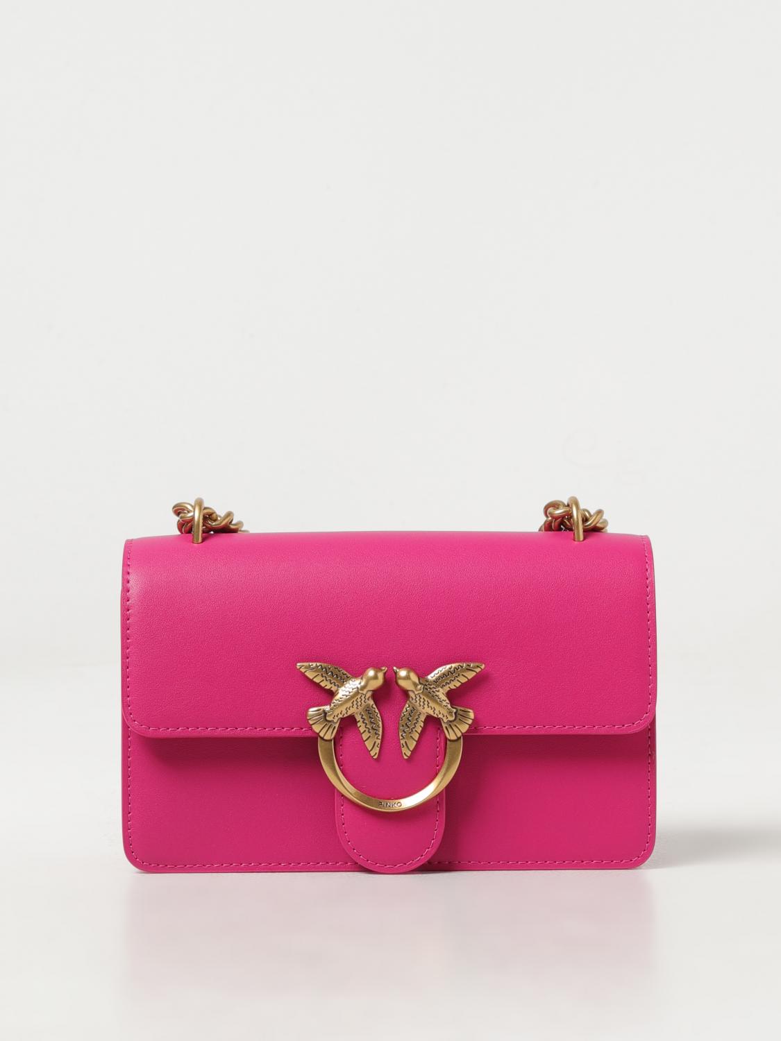 PINKO BORSA MINI: Borsa Love One Mini Pinko in pelle, Fuxia - Img 1