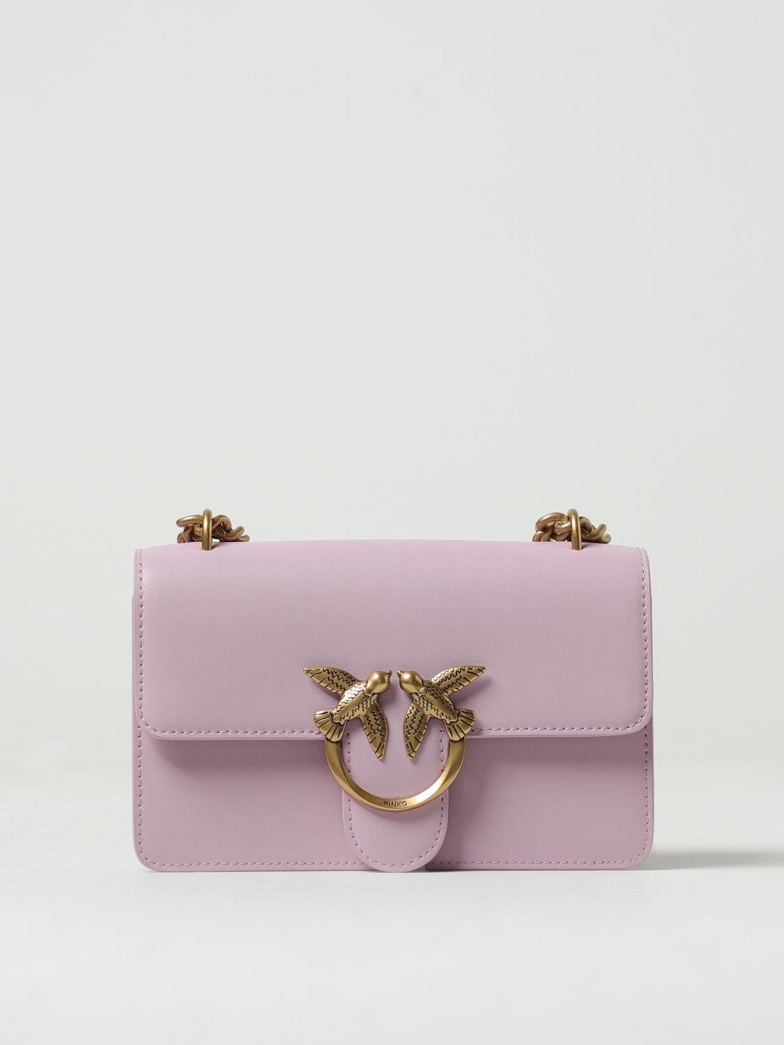 PINKO BORSA MINI: Borsa Love One Mini Pinko in pelle, Viola - Img 1