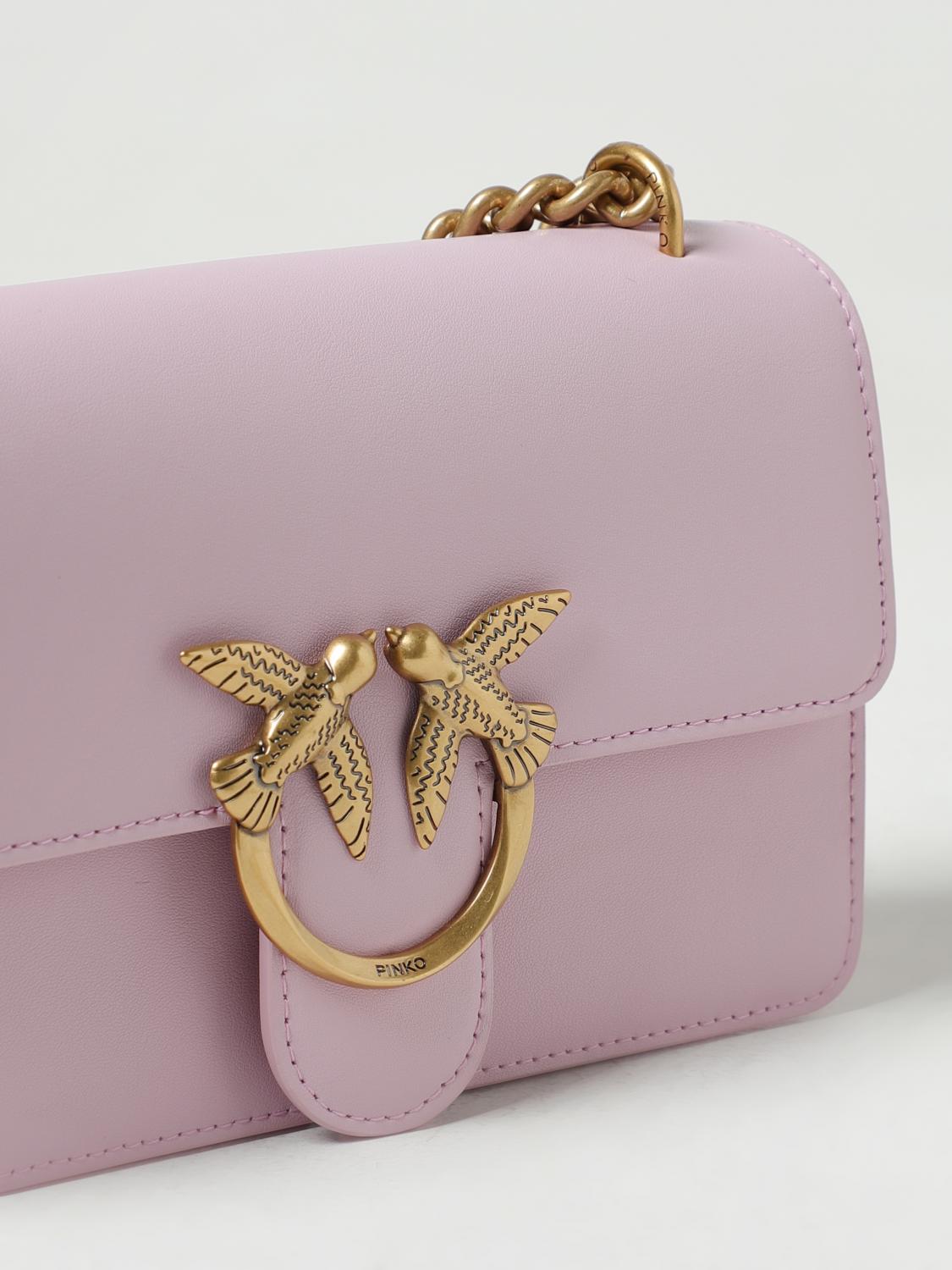 PINKO BORSA MINI: Borsa Love One Mini Pinko in pelle, Viola - Img 3