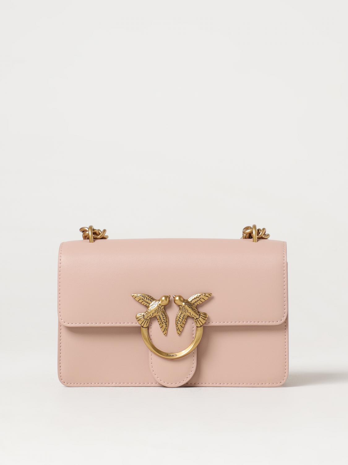 PINKO BORSA MINI: Borsa Love One Mini Pinko in pelle, Cipria - Img 1