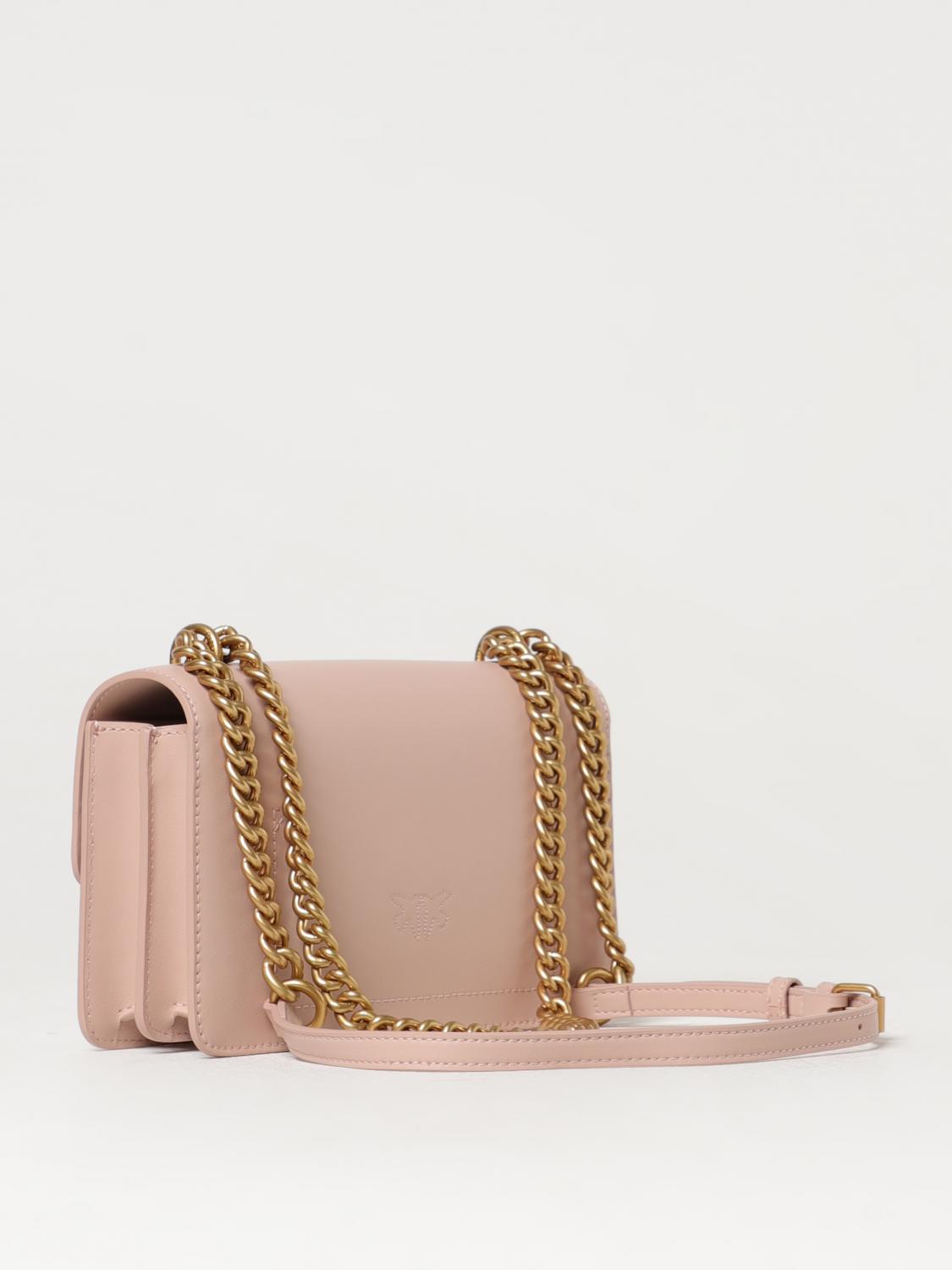 PINKO BORSA MINI: Borsa Love One Mini Pinko in pelle, Cipria - Img 2
