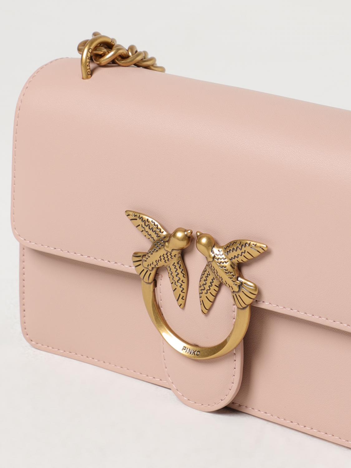 PINKO BORSA MINI: Borsa Love One Mini Pinko in pelle, Cipria - Img 3