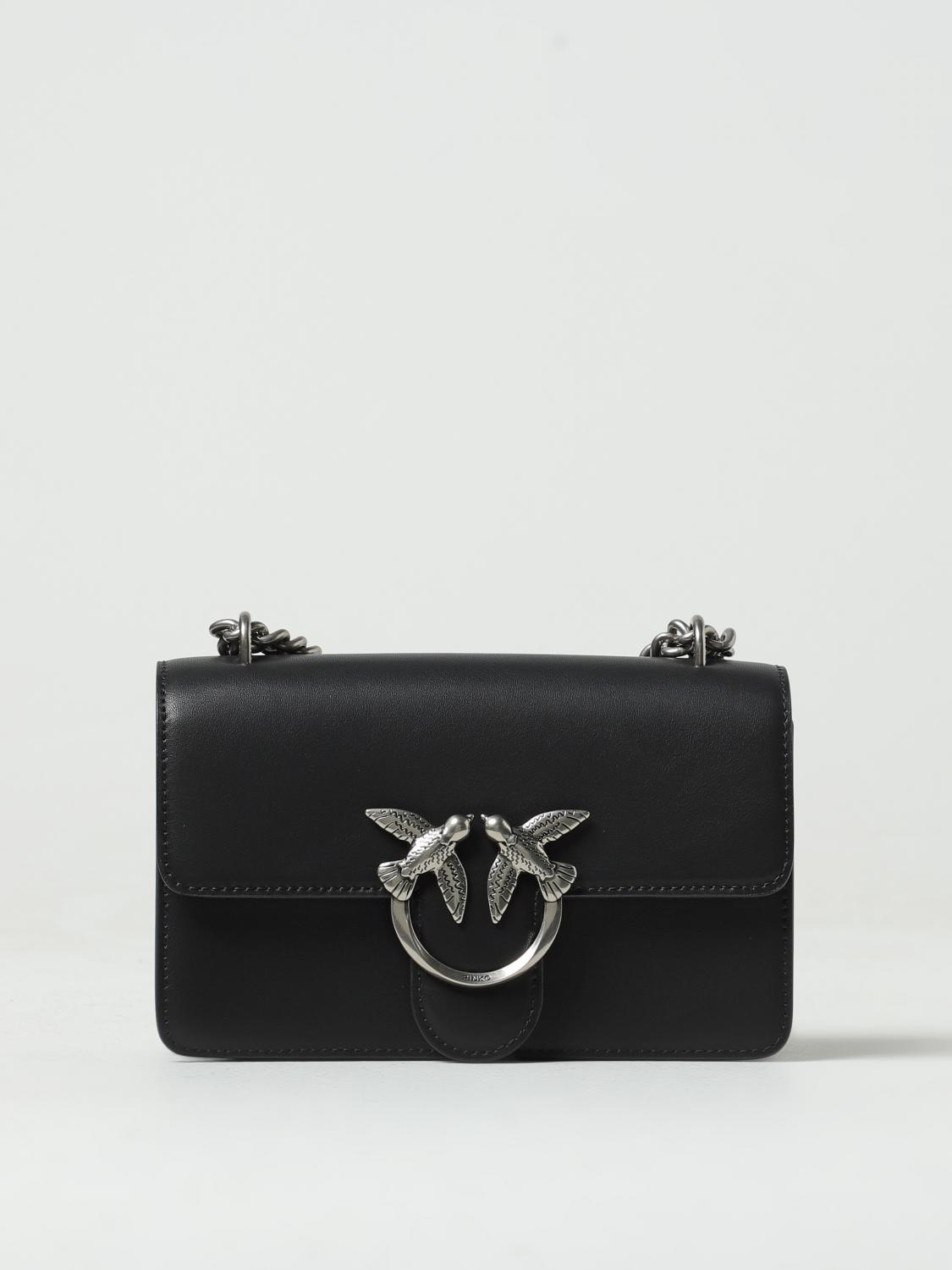 PINKO BORSA MINI: Borsa Love One Mini Pinko in pelle, Nero 1 - Img 1