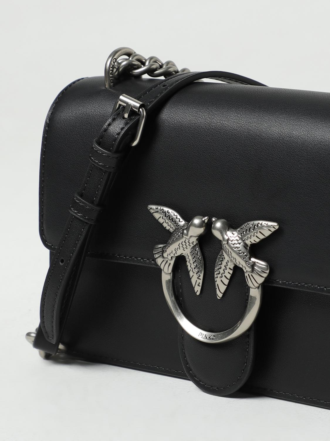 PINKO BORSA MINI: Borsa Love One Mini Pinko in pelle, Nero 1 - Img 3