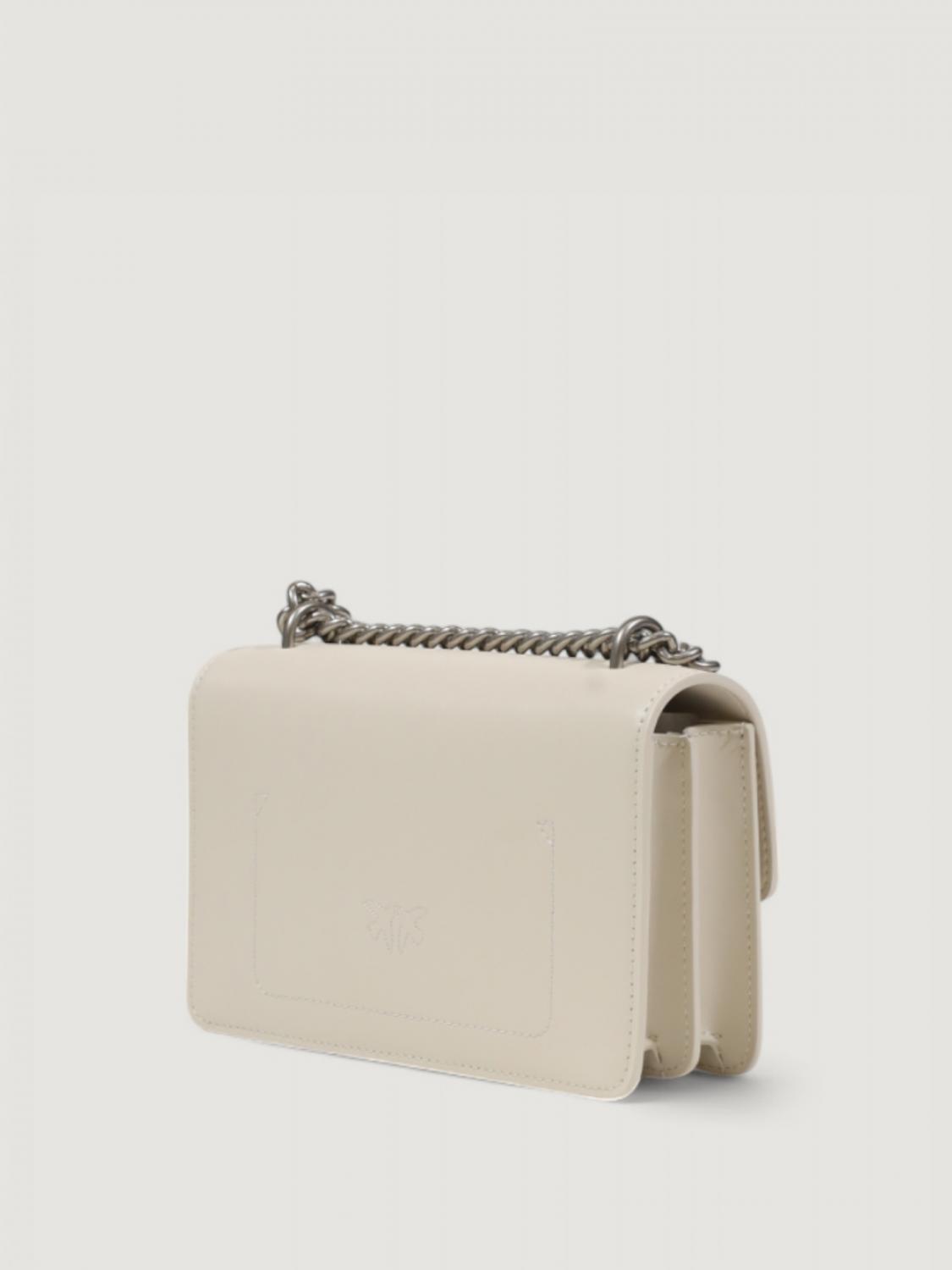 PINKO BORSA MINI: Borsa Love One Mini Pinko in pelle, Bianco 1 - Img 2