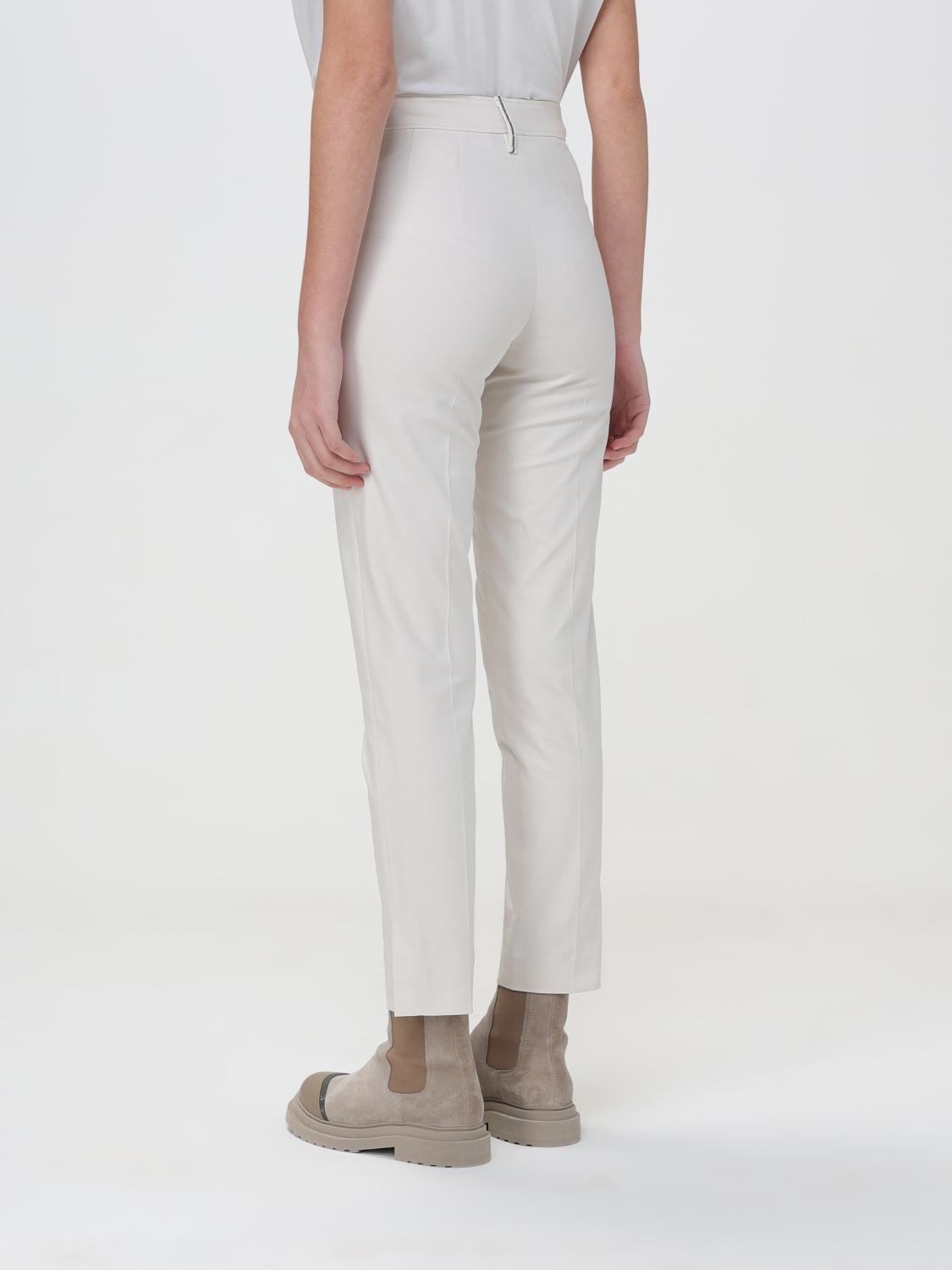 BRUNELLO CUCINELLI 팬츠: 팬츠 여성 Brunello Cucinelli, 베이지 - Img 3