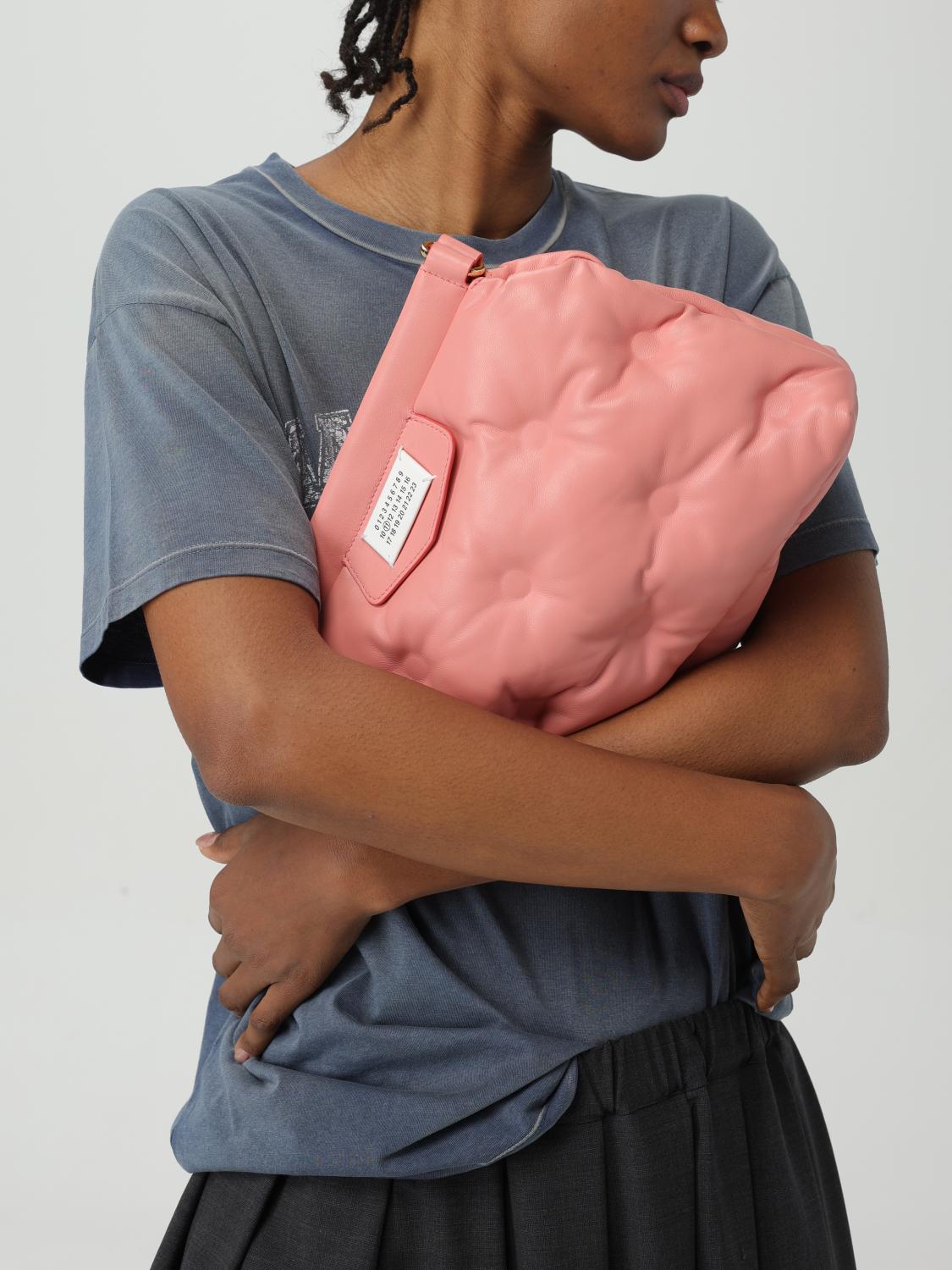 MAISON MARGIELA BORSA A SPALLA: Pouch Glam Slam Maison Margiela in nappa matelassè, Rosso - Img 2