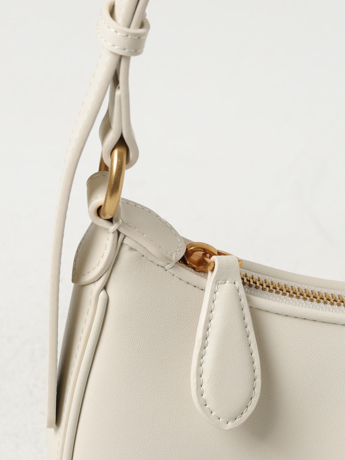PINKO BORSA A MANO: Borsa Half Moon Pinko in pelle, Bianco - Img 3
