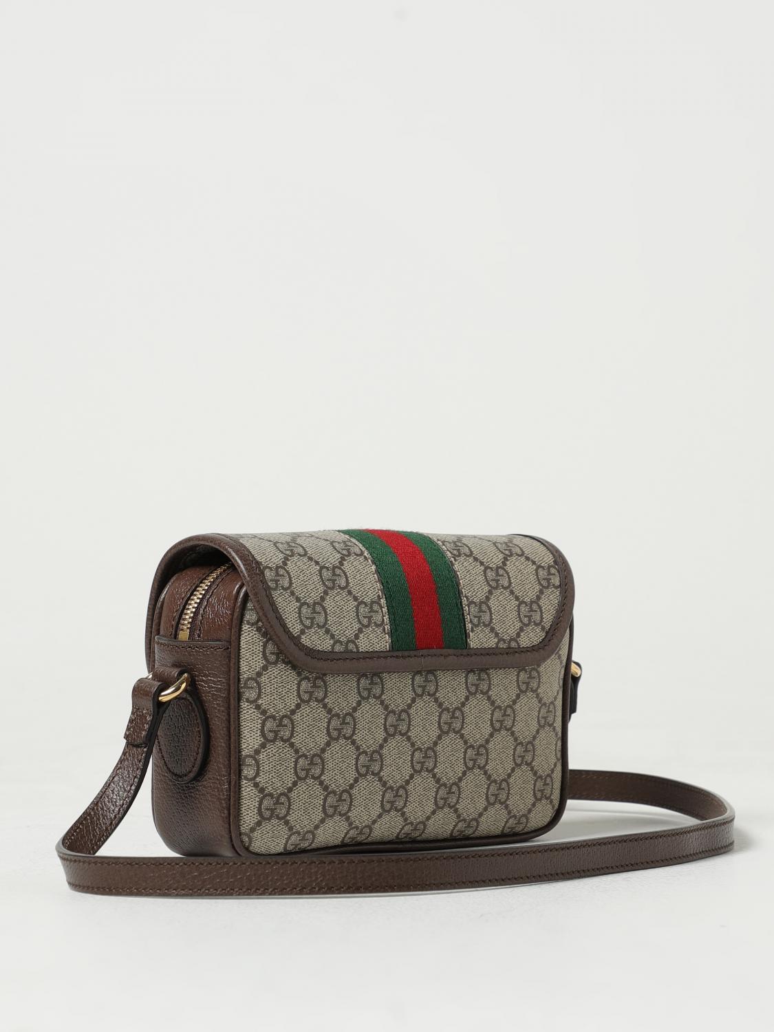 GUCCI BORSA MINI: Borsa Ophidia mini Gucci in tessuto GG Supreme, Ebano - Img 3