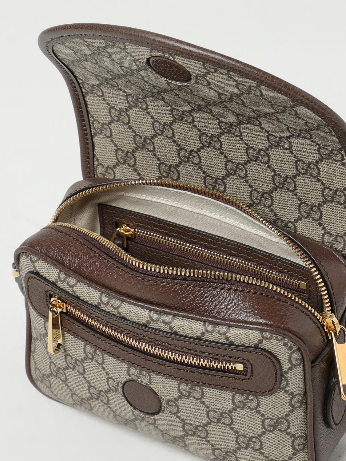 GUCCI BORSA MINI: Borsa Ophidia mini Gucci in tessuto GG Supreme, Ebano - Img 5