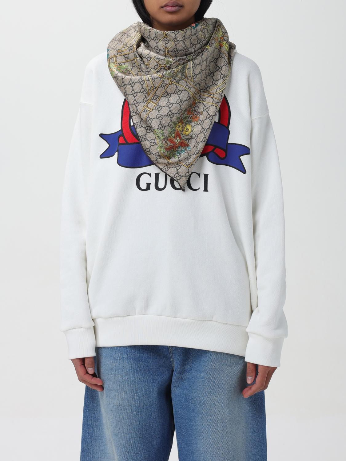 スカーフ GUCCI Woman Neck scarf Cream 7770663G001 9300 GUCCI: Scarf woman - Beige | Gucci neck scarf 7770663G001