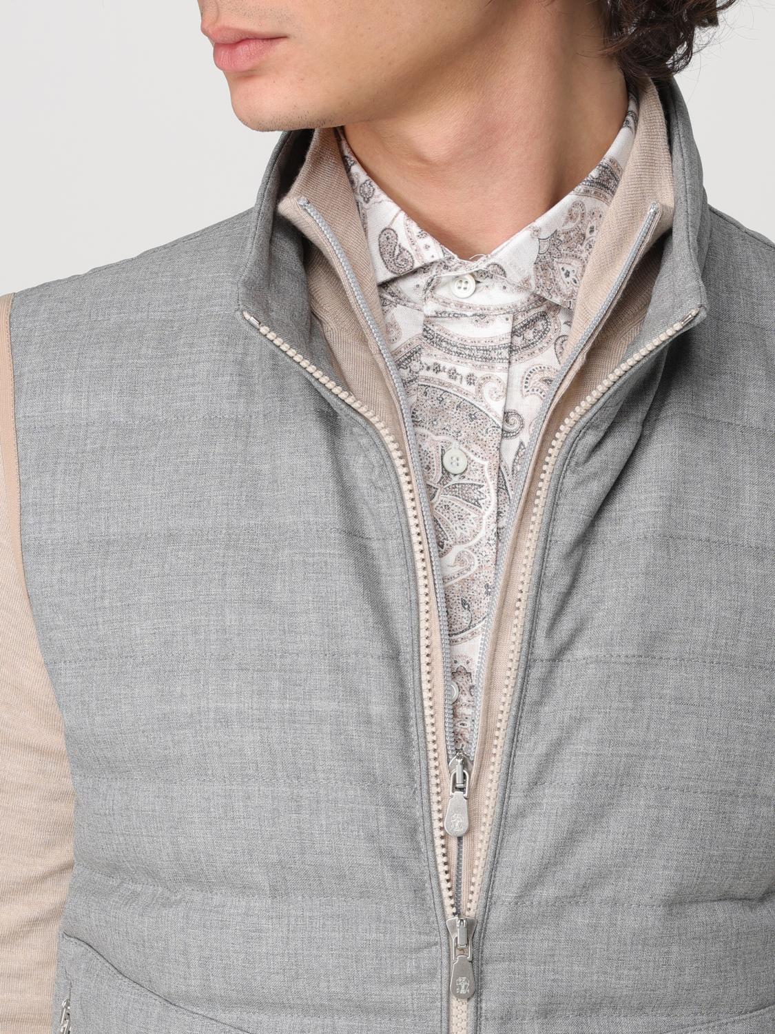BRUNELLO CUCINELLI SUIT VEST: Coat men Brunello Cucinelli, Grey - Img 5