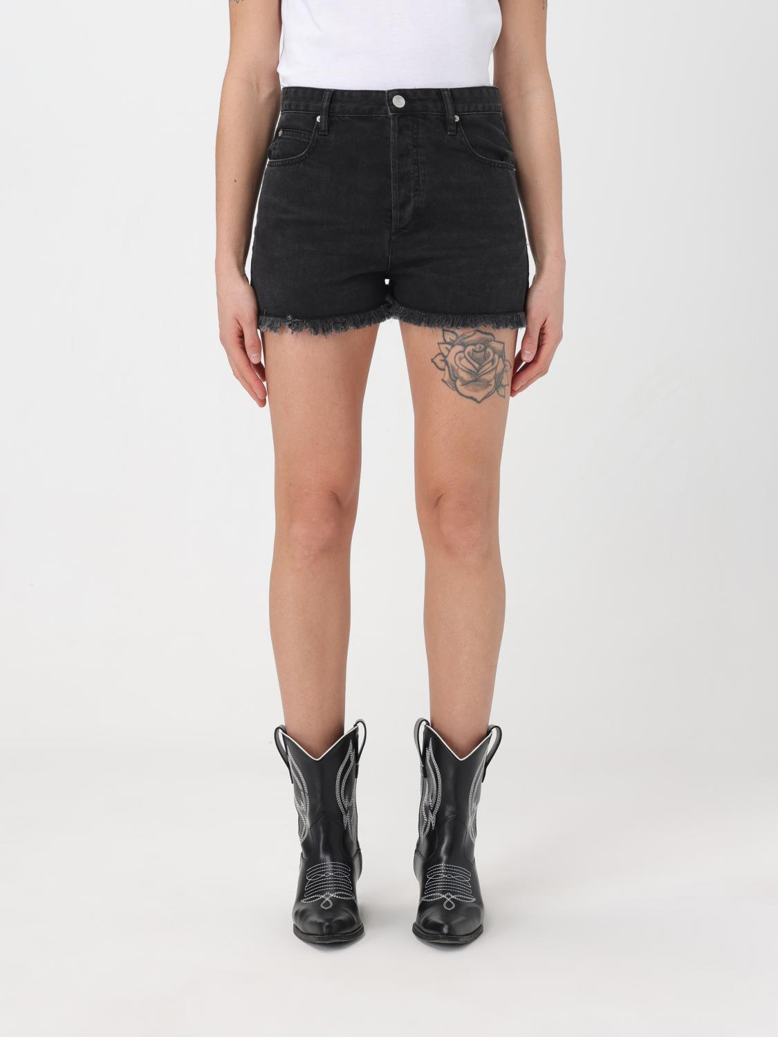 ISABEL MARANT PANTALONCINI: Pantaloncino Isabel Marant in misto cotone, Nero - Img 1