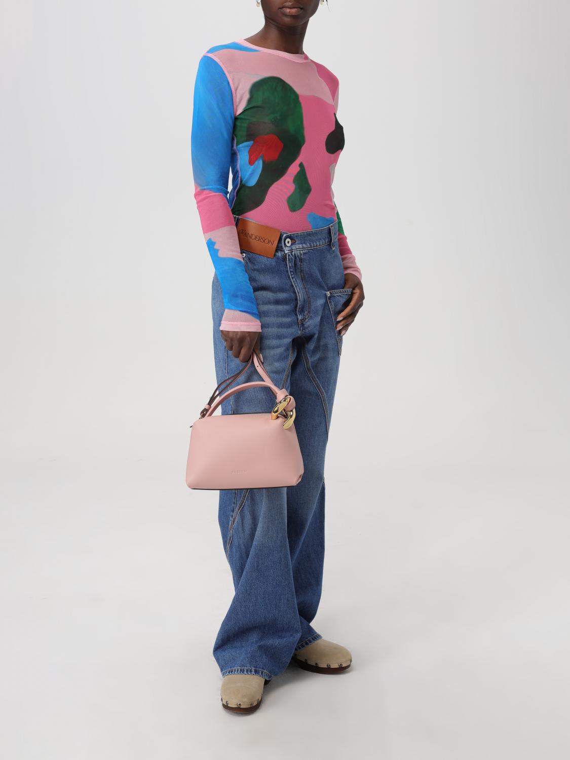 JW ANDERSON BORSA A MANO: Borsa JW Anderson in pelle, Rosa - Img 2