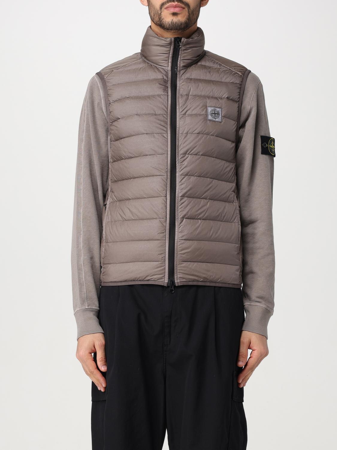 STONE ISLAND GILET: Gilet Stone Island in nylon trapuntato, Grigio - Img 1