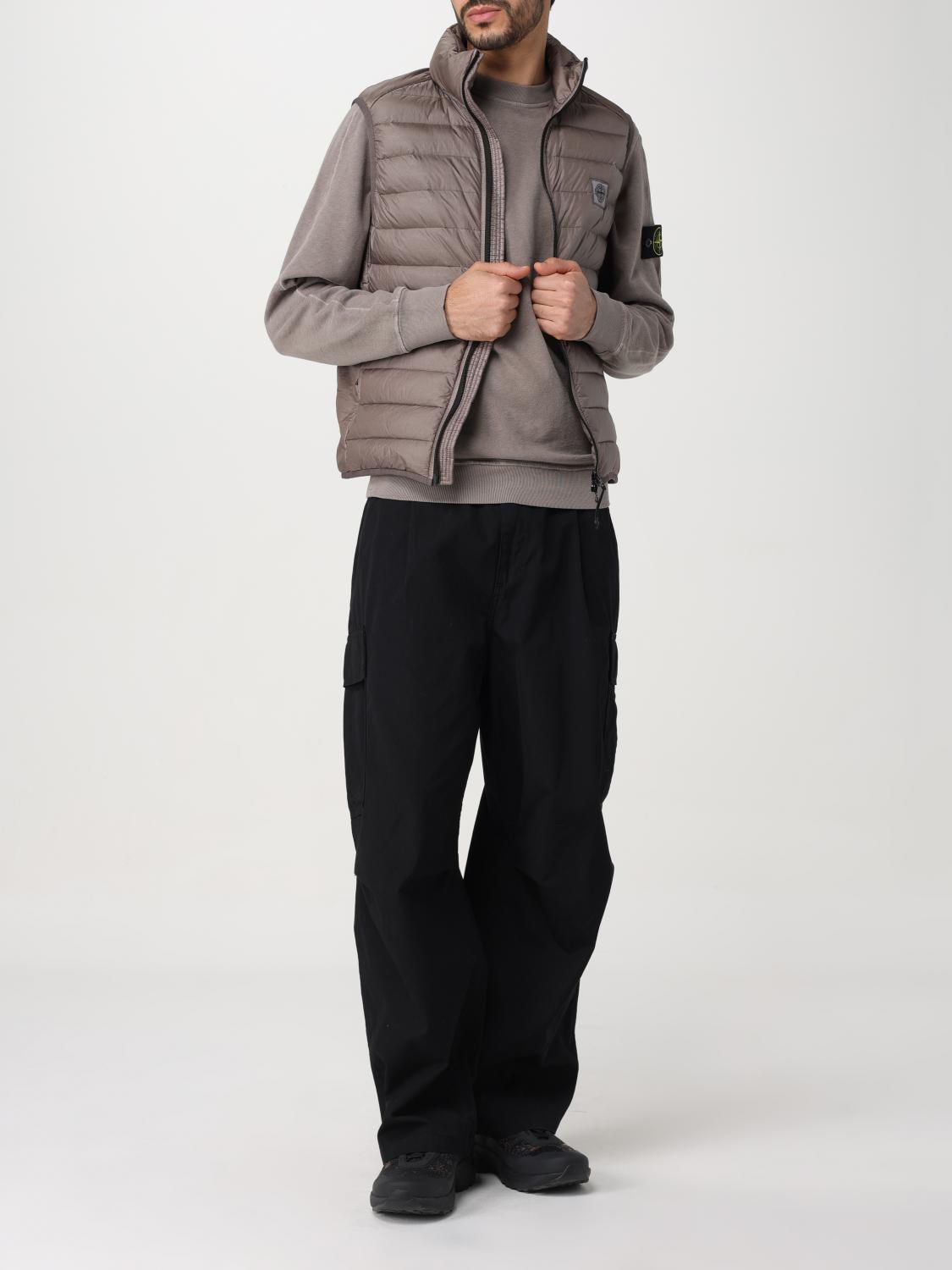 STONE ISLAND GILET: Gilet Stone Island in nylon trapuntato, Grigio - Img 2