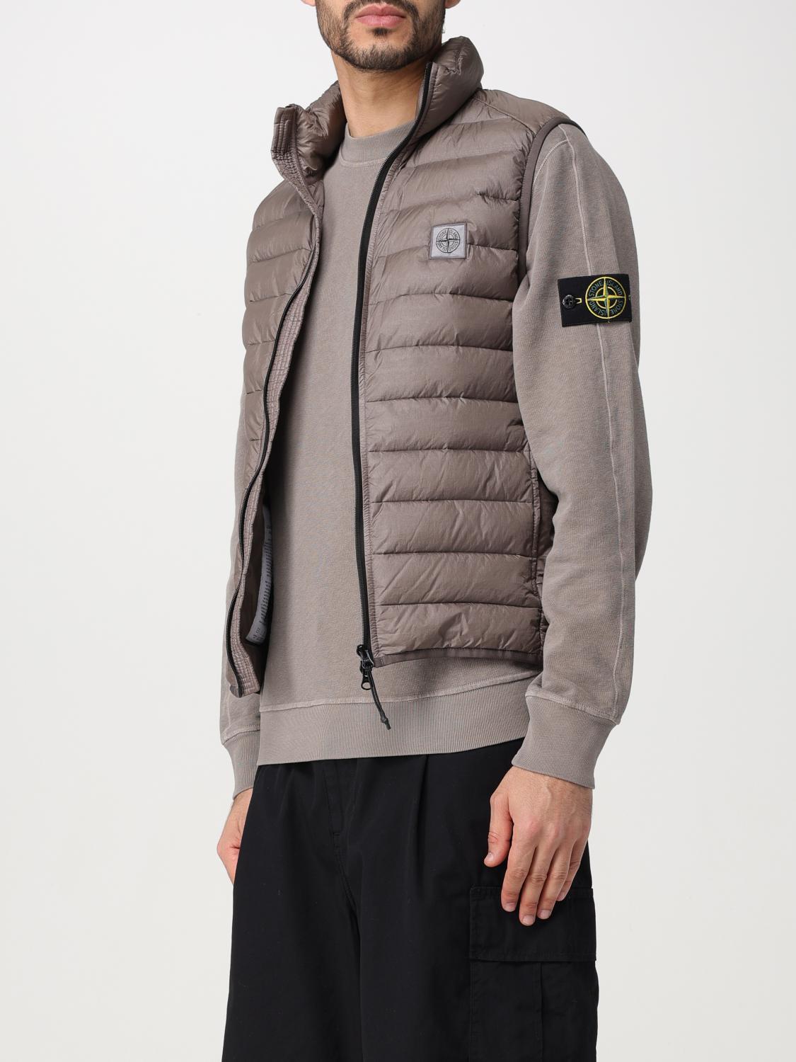 STONE ISLAND GILET: Gilet Stone Island in nylon trapuntato, Grigio - Img 4