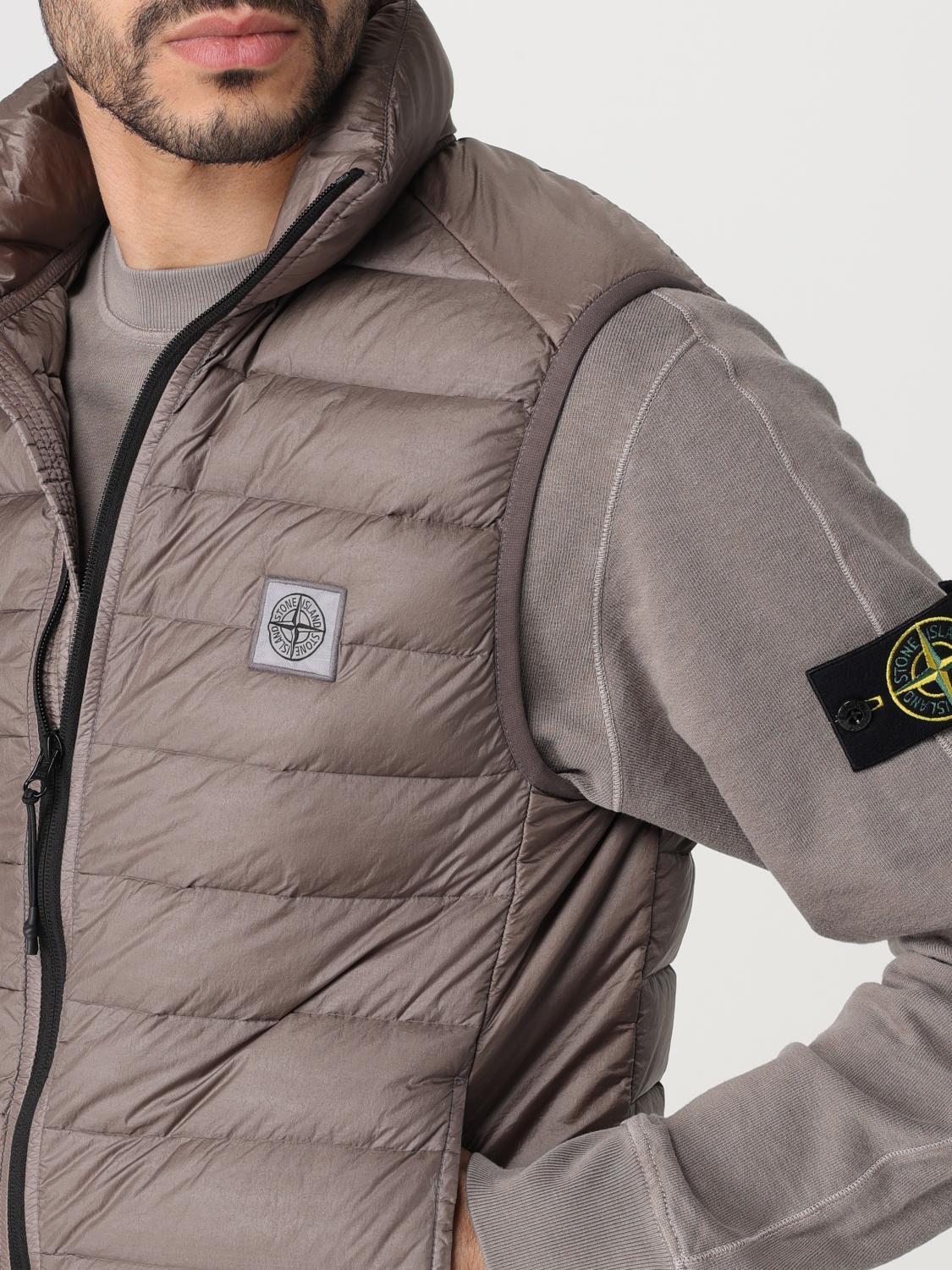 STONE ISLAND GILET: Gilet Stone Island in nylon trapuntato, Grigio - Img 5