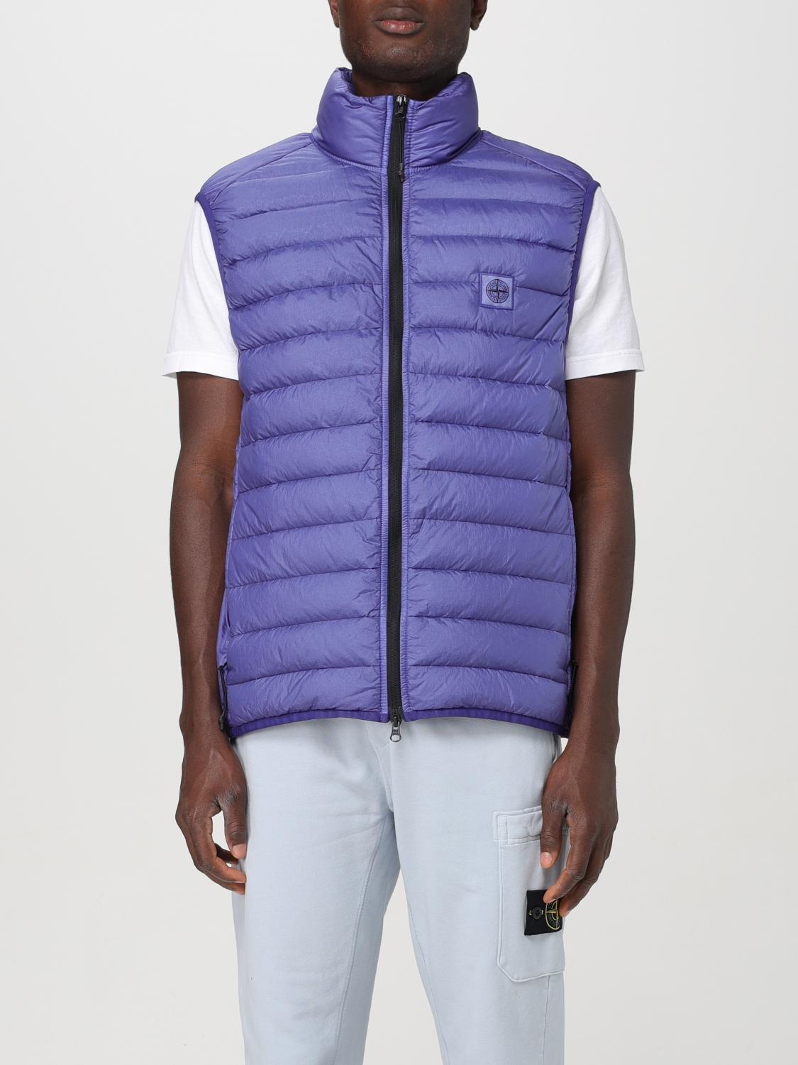 STONE ISLAND GILET: Gilet Stone Island in nylon trapuntato, Lavanda - Img 1
