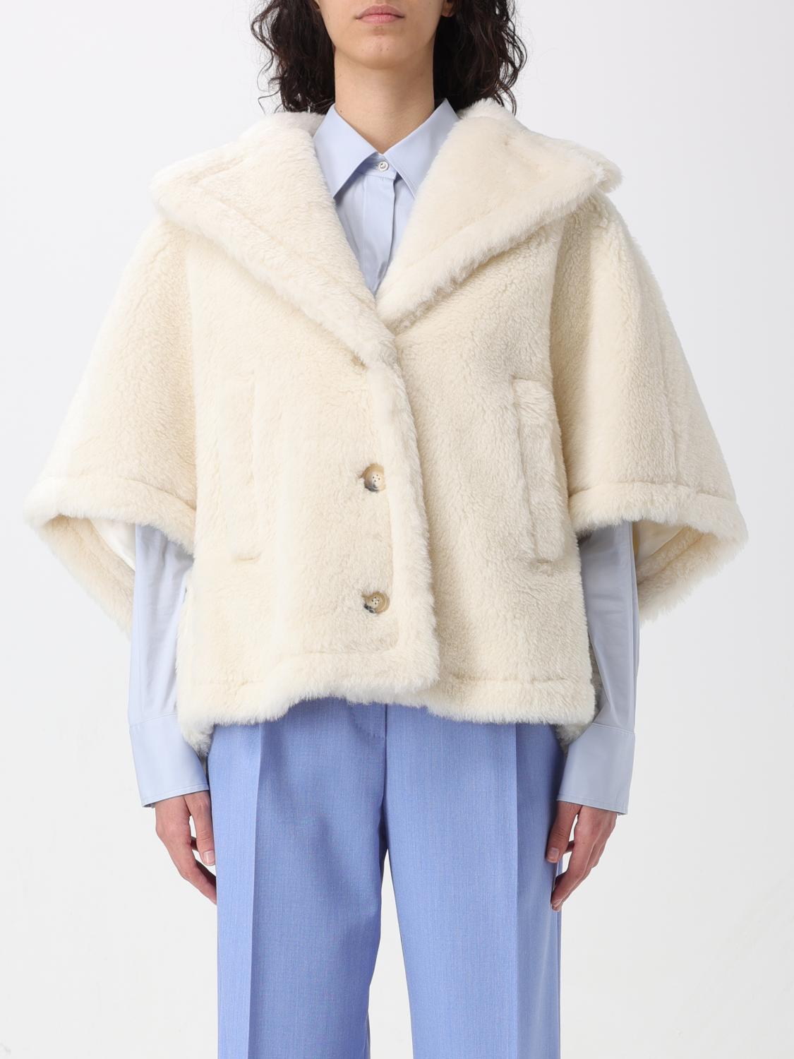 Max Mara Pelliccia Teddy MAX MARA: Mantella Teddy Bianco Pelliccia