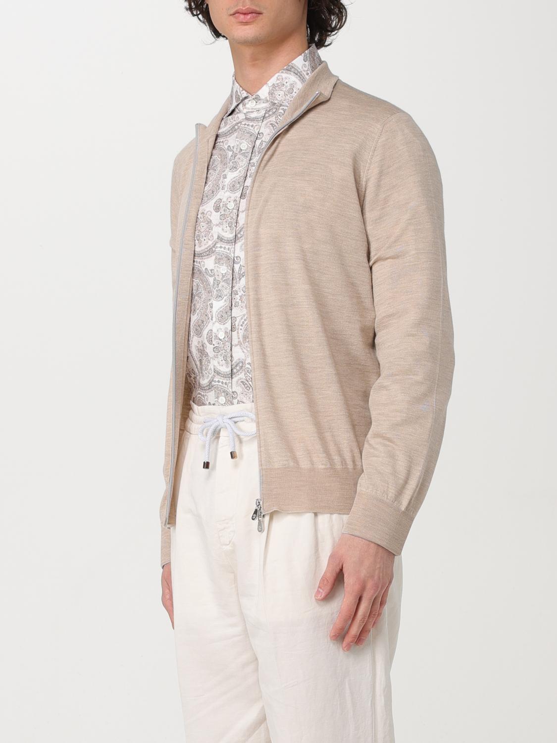 BRUNELLO CUCINELLI PULLOVER: Cardigan mit Reißverschluss Brunello Cucinelli, Beige - Img 4