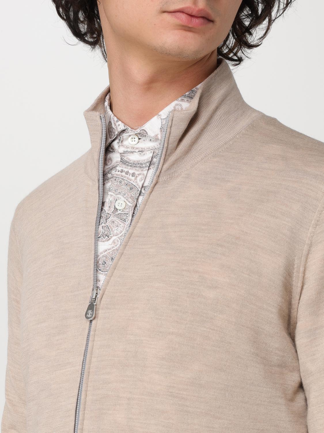 BRUNELLO CUCINELLI PULLOVER: Cardigan mit Reißverschluss Brunello Cucinelli, Beige - Img 5