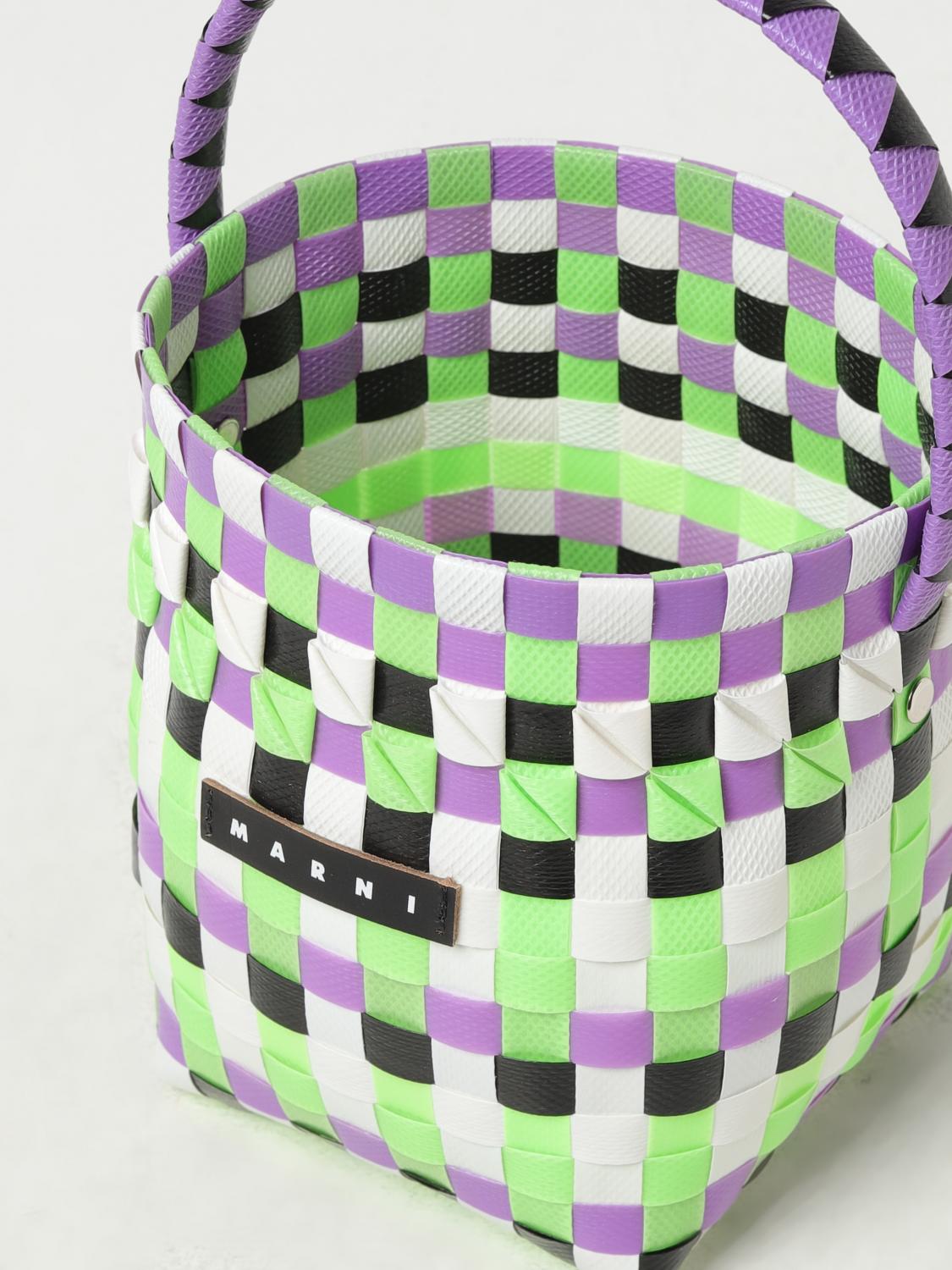 MARNI BORSA: Borsa Marni in polipropilene intrecciato, Verde - Img 3